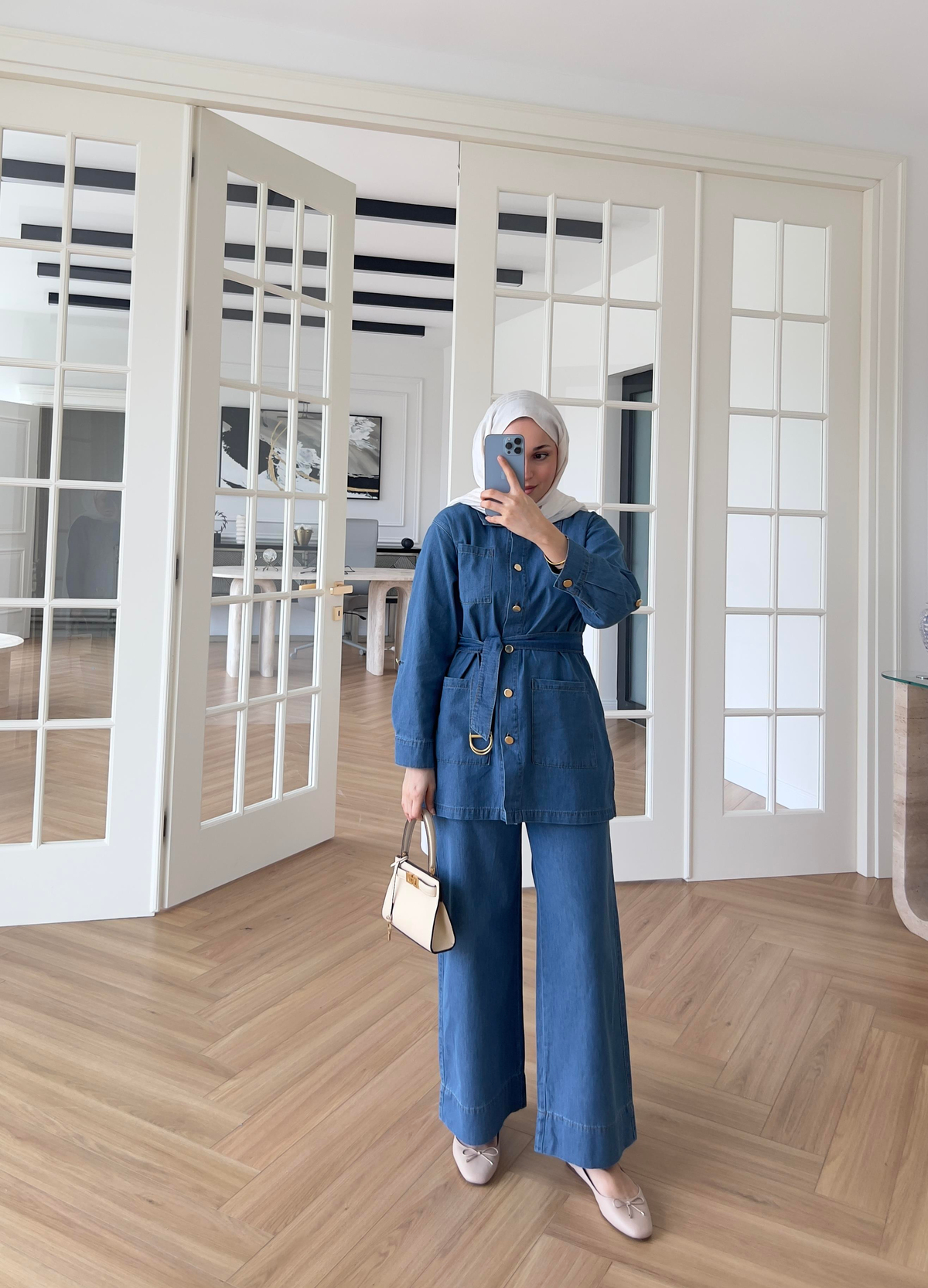 Lara Denim Takım Açık Mavi 