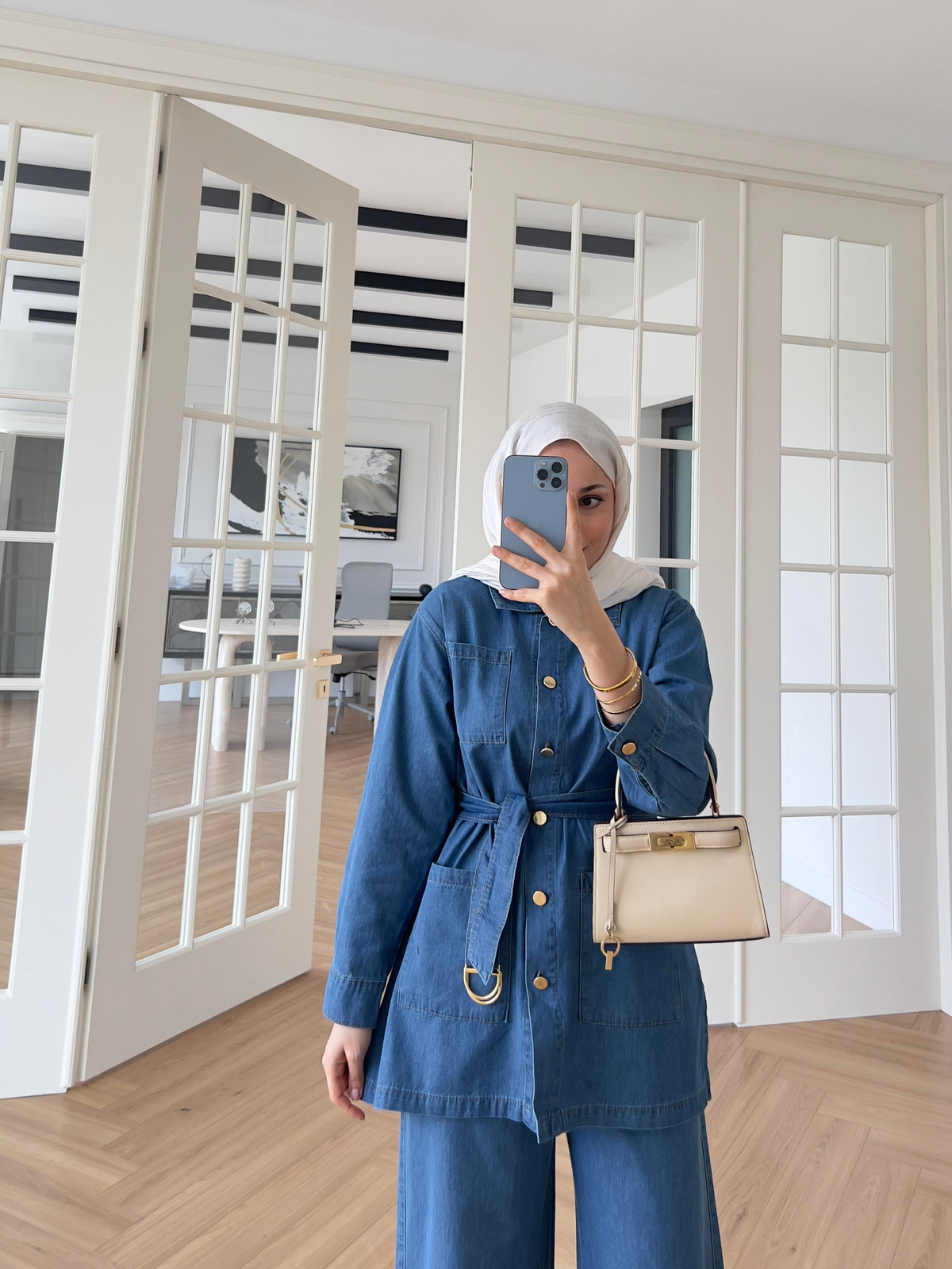 Lara Denim Takım Açık Mavi 