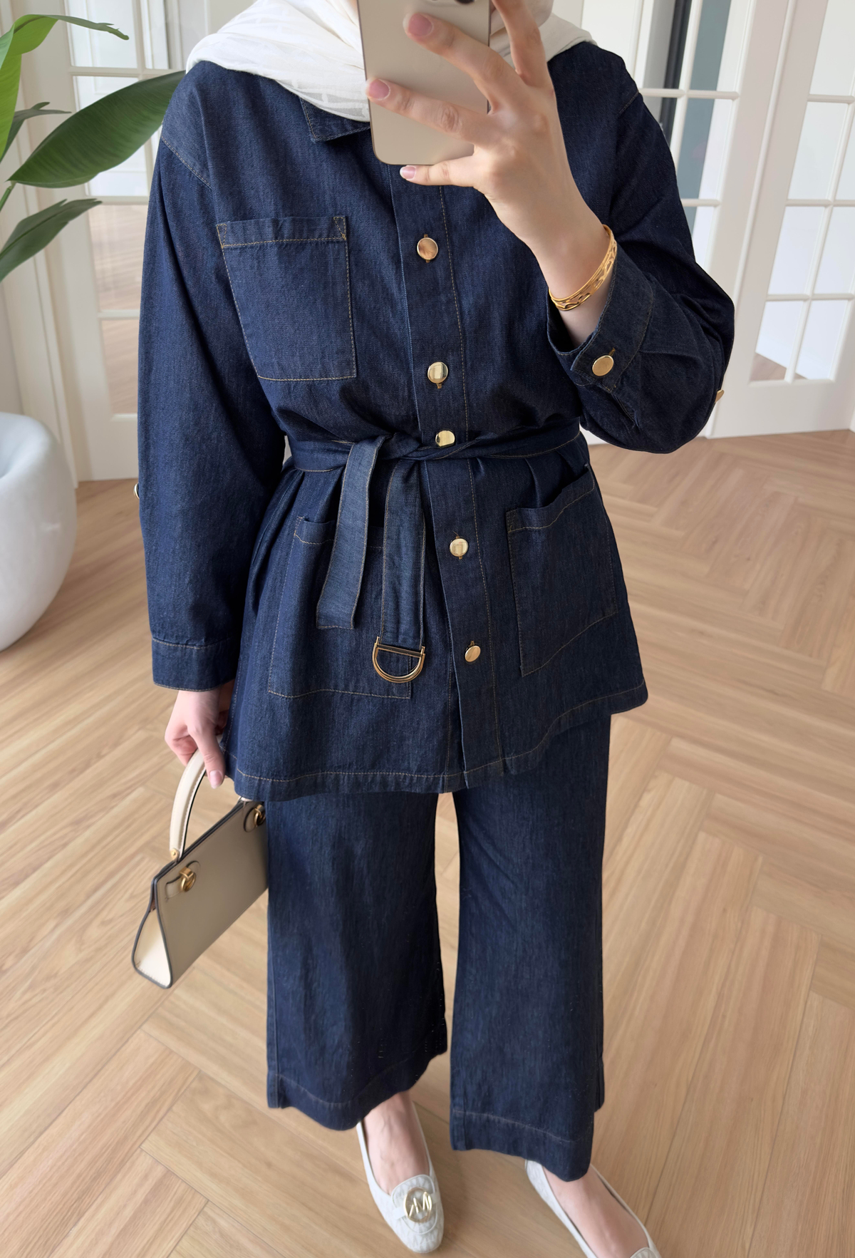 Lara Denim Takım Koyu Mavi