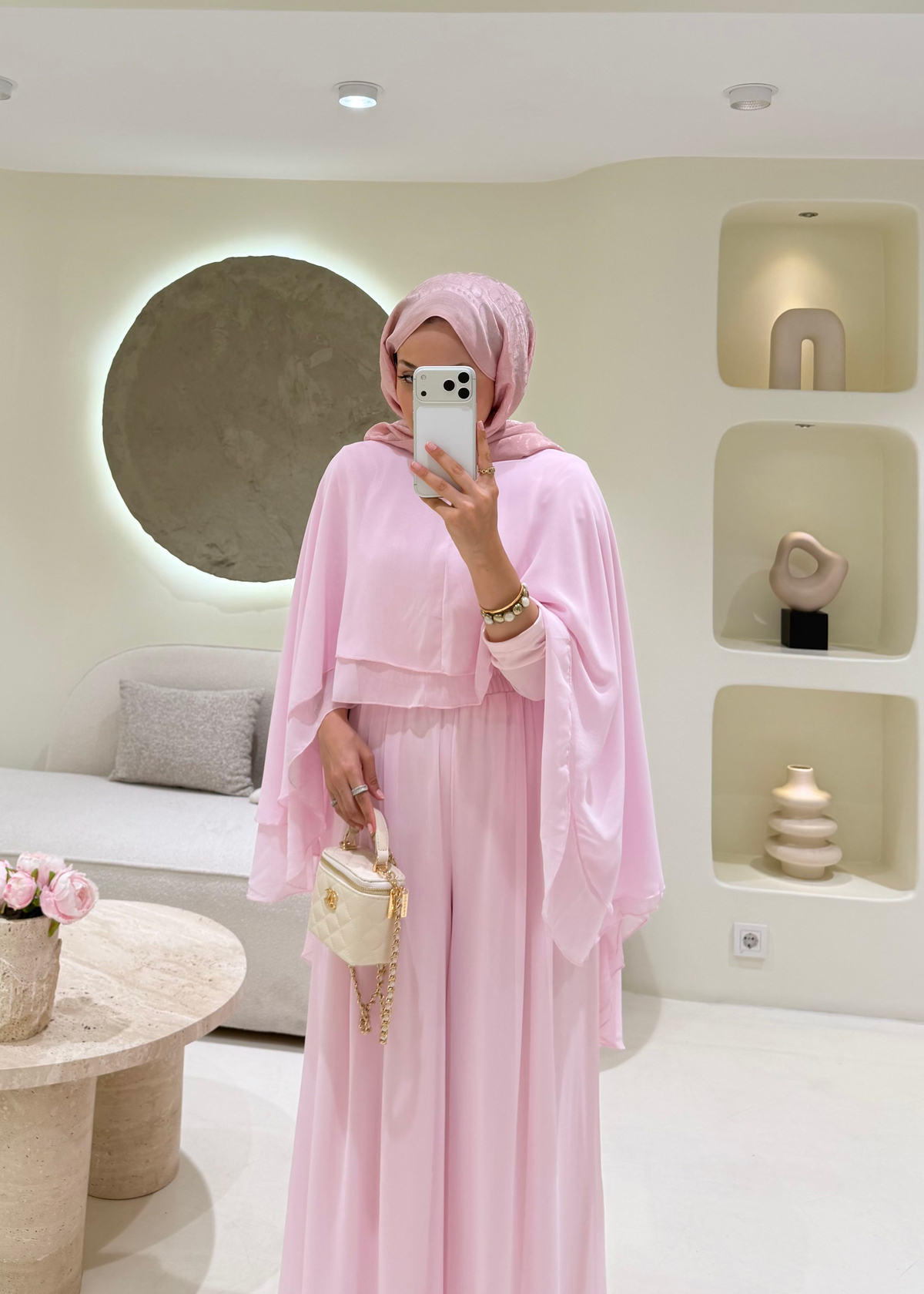 Lavena Şifon Takım Pembe