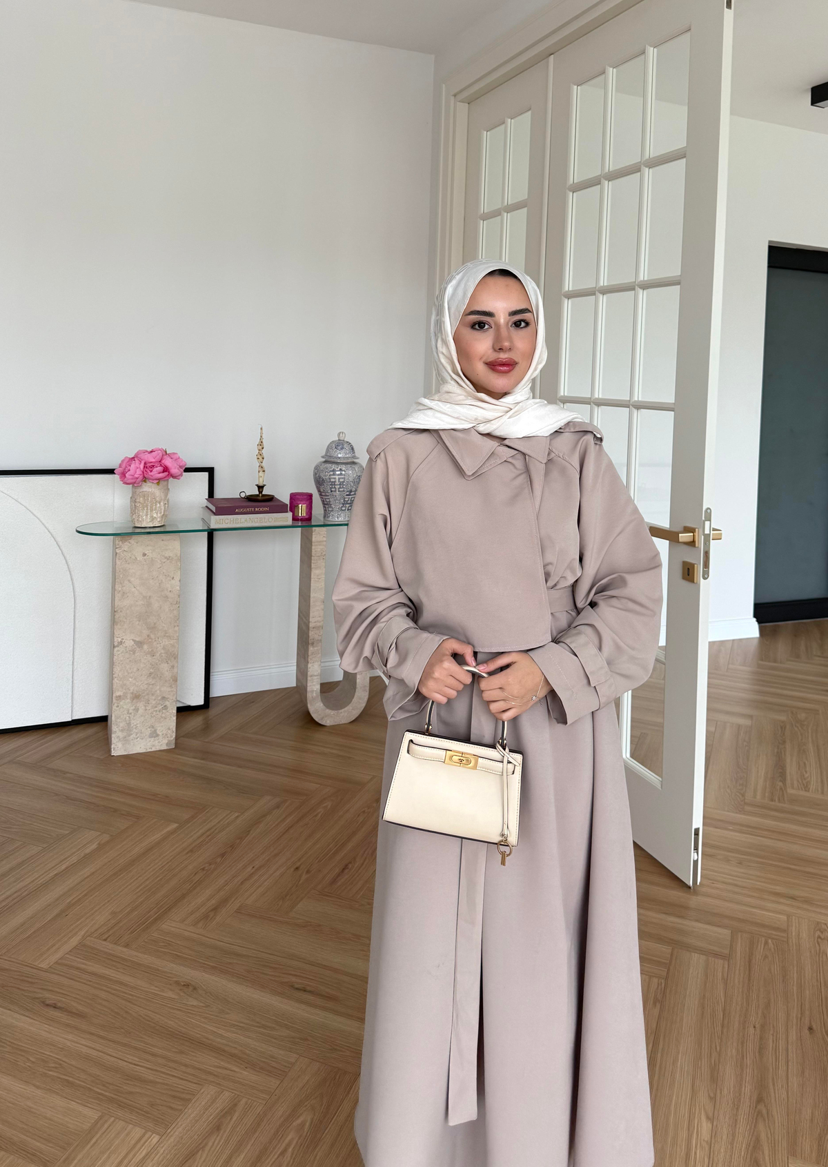 Leona Trenç Elbise Taş