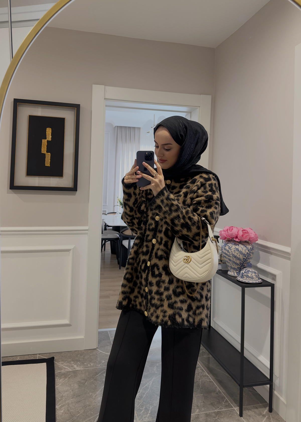 Leopar Hırka Siyah