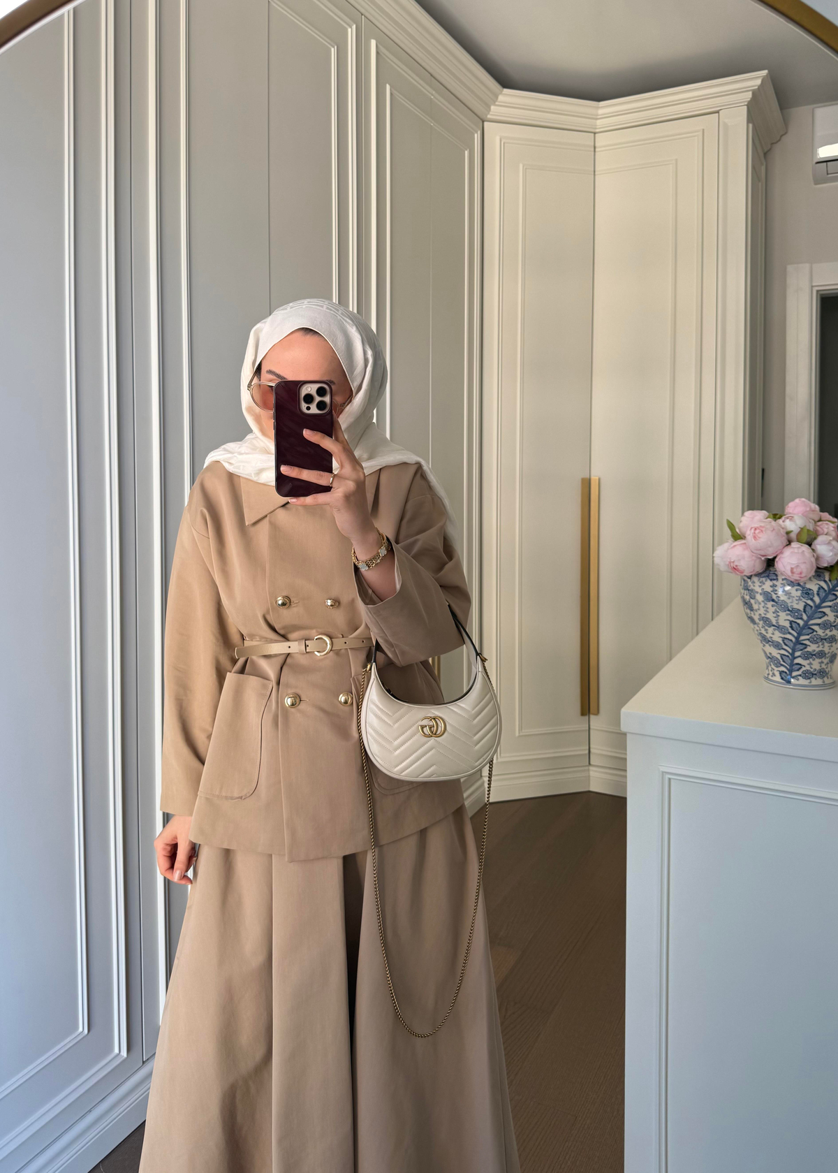 London Trenç Etekli Takım Camel