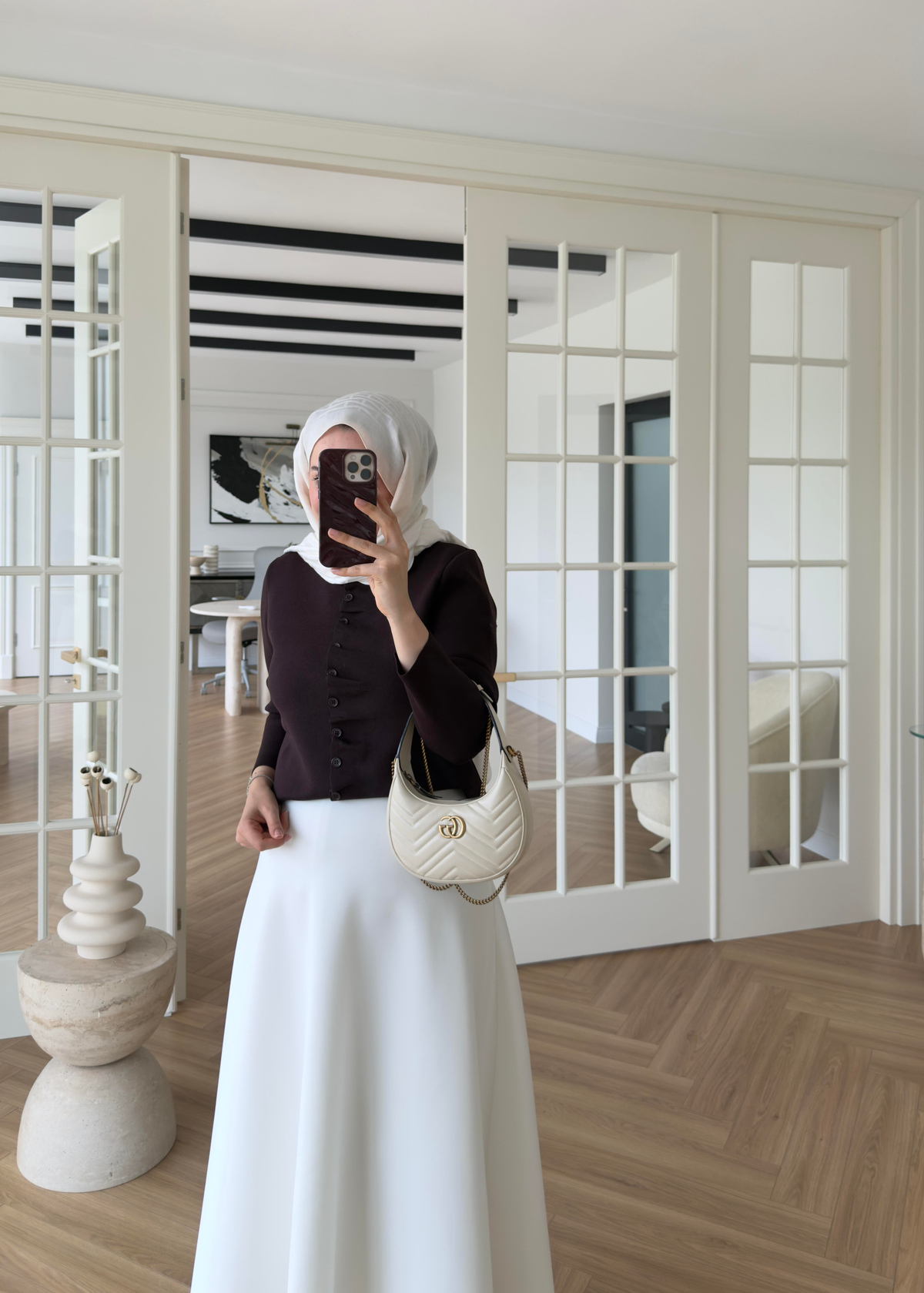 Luvi Çelik Örme Hırka Kahverengi