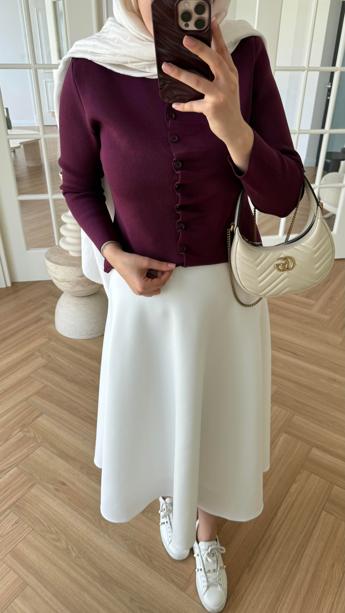 Luvi Çelik Örme Hırka Mürdüm