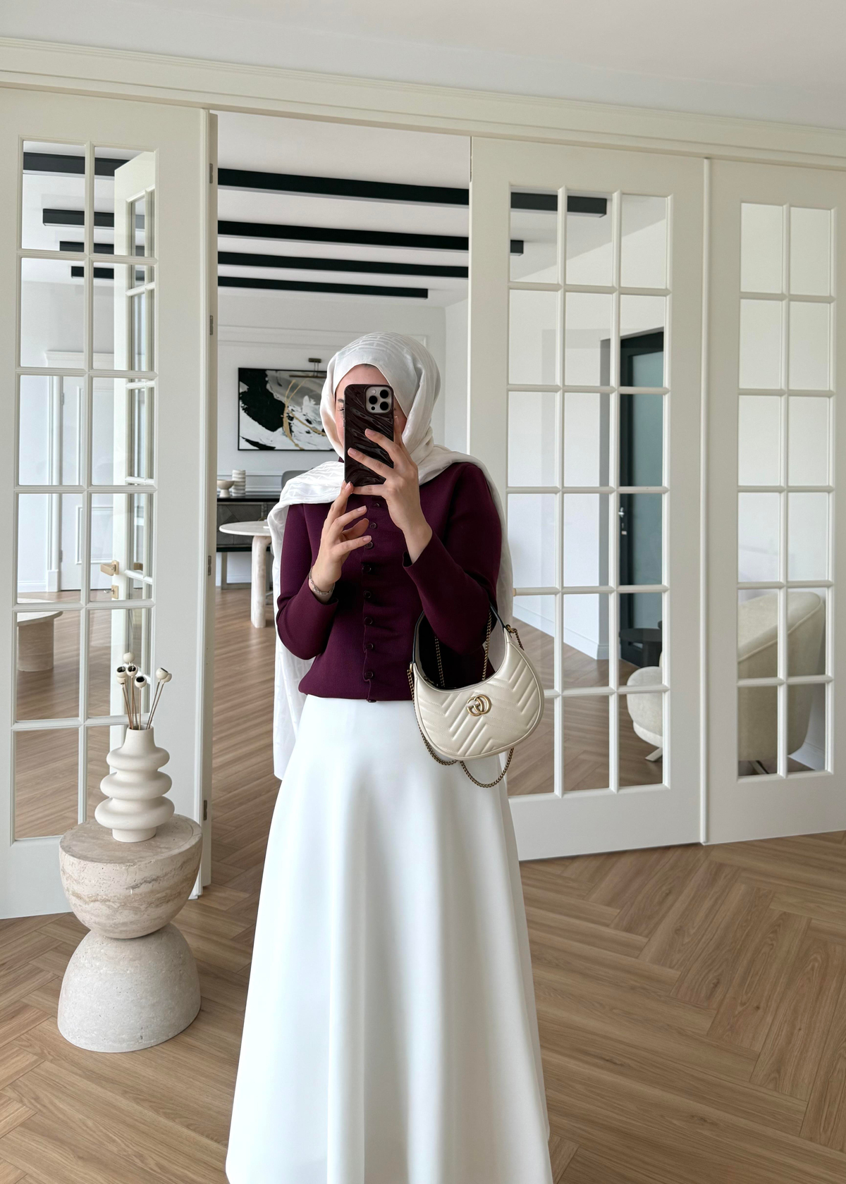 Luvi Çelik Örme Hırka Mürdüm