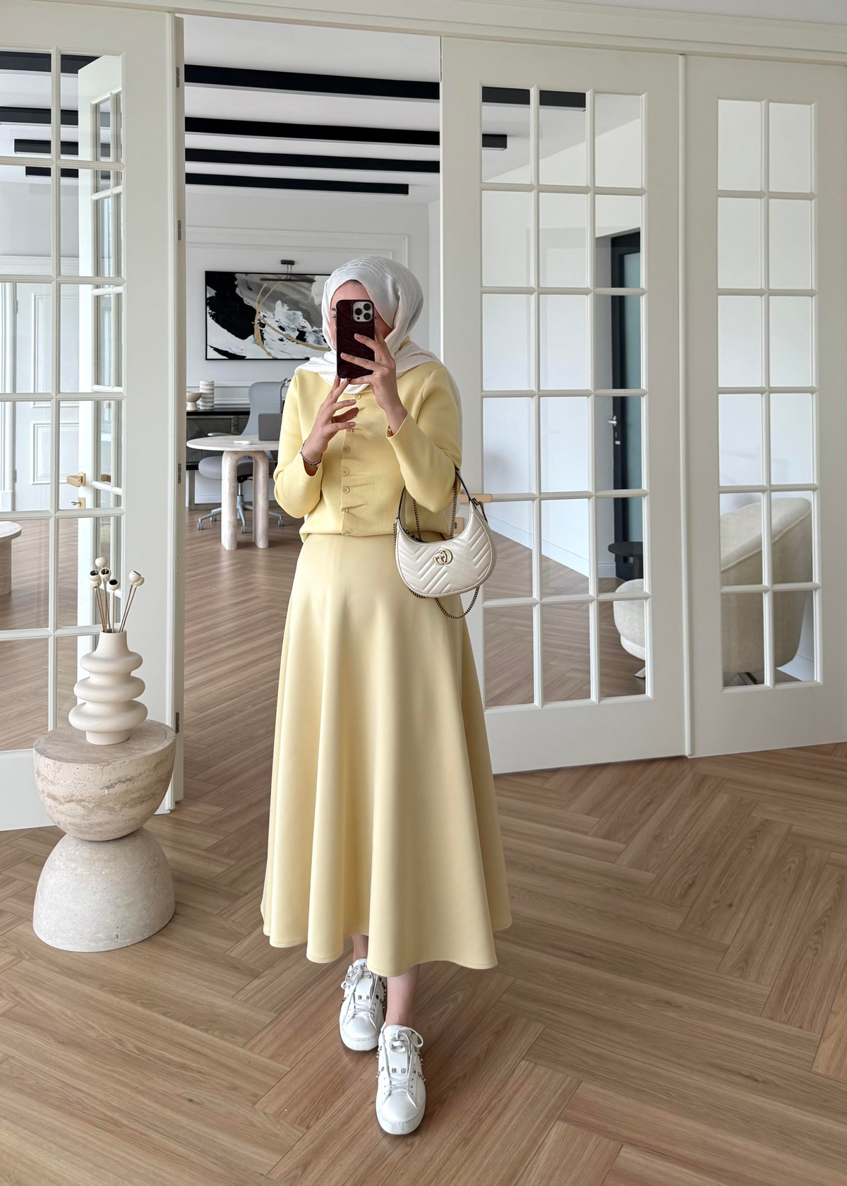 Luvi Çelik Örme Hırka Sarı