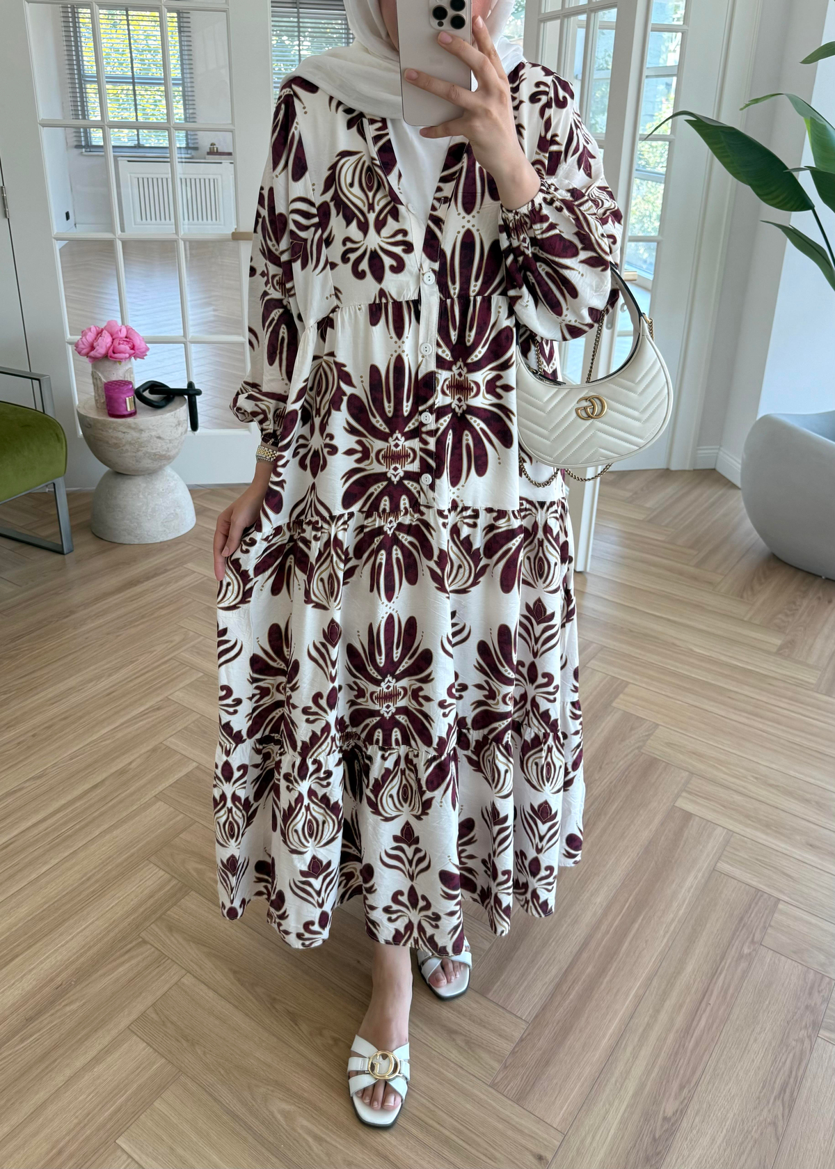 Lyra Mango Elbise Bordo