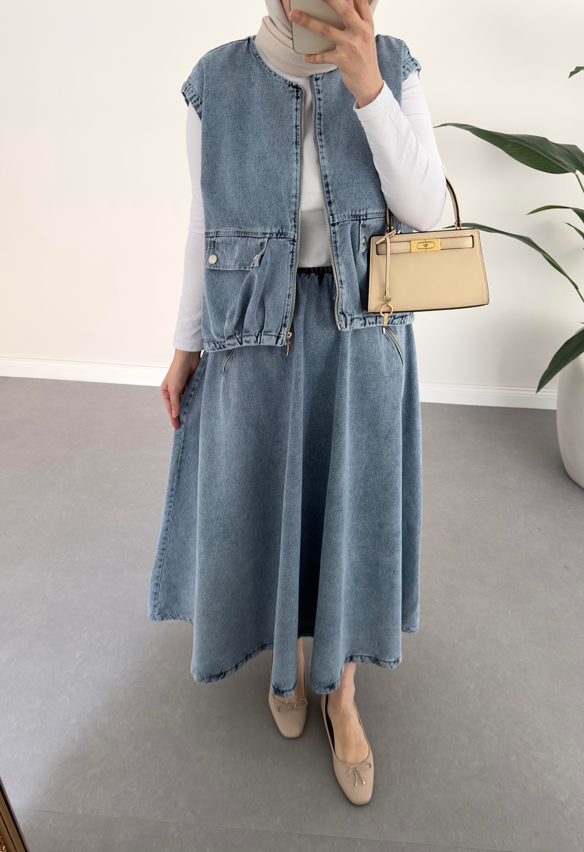 Marie Denim Takım Açık Mavi