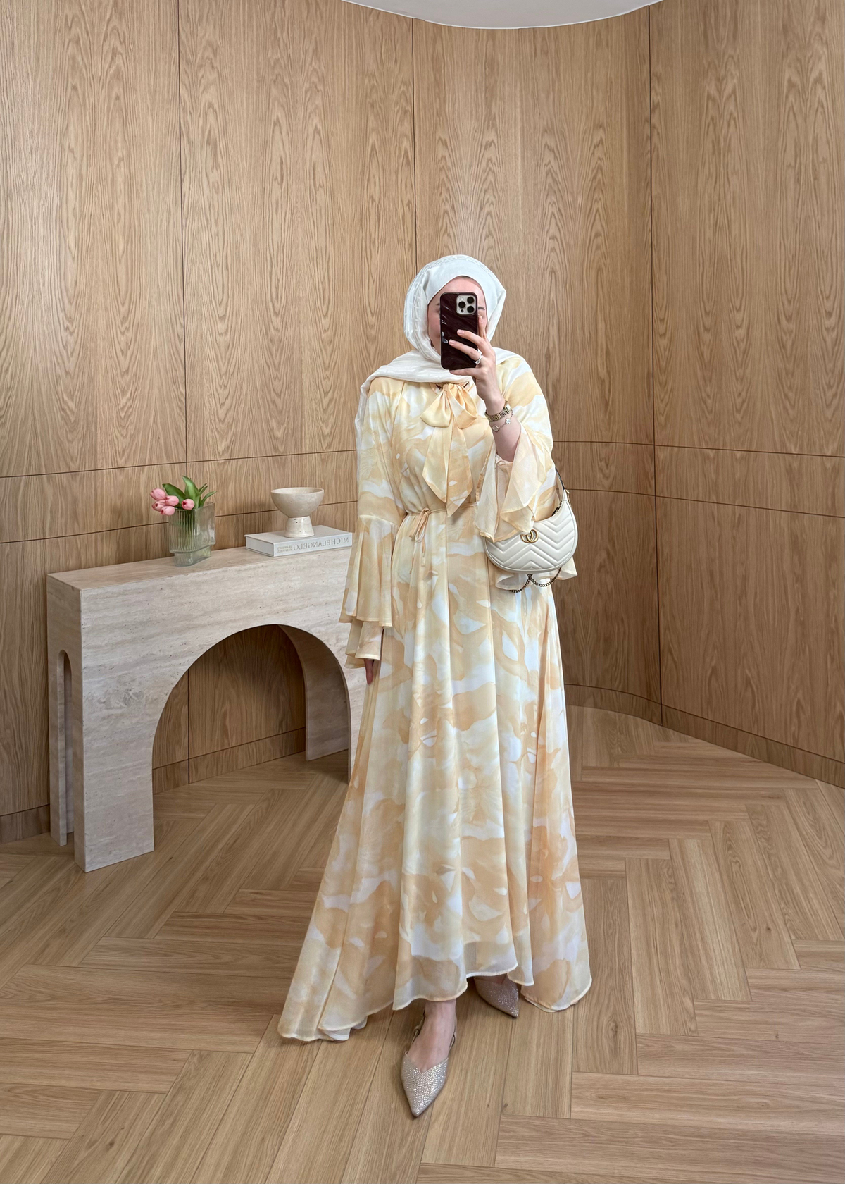 Marya Şifon Elbise Sarı 