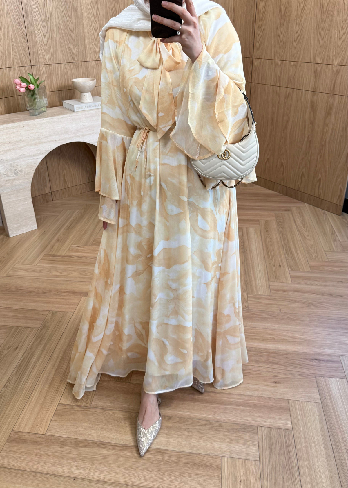 Marya Şifon Elbise Sarı 
