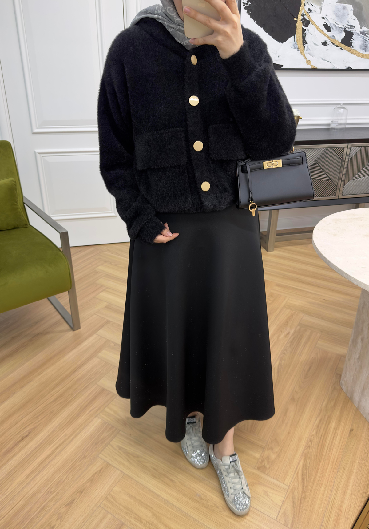 Mini Angora Hırka Siyah