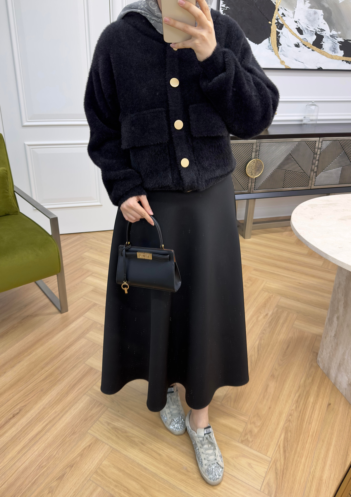 Mini Angora Hırka Siyah