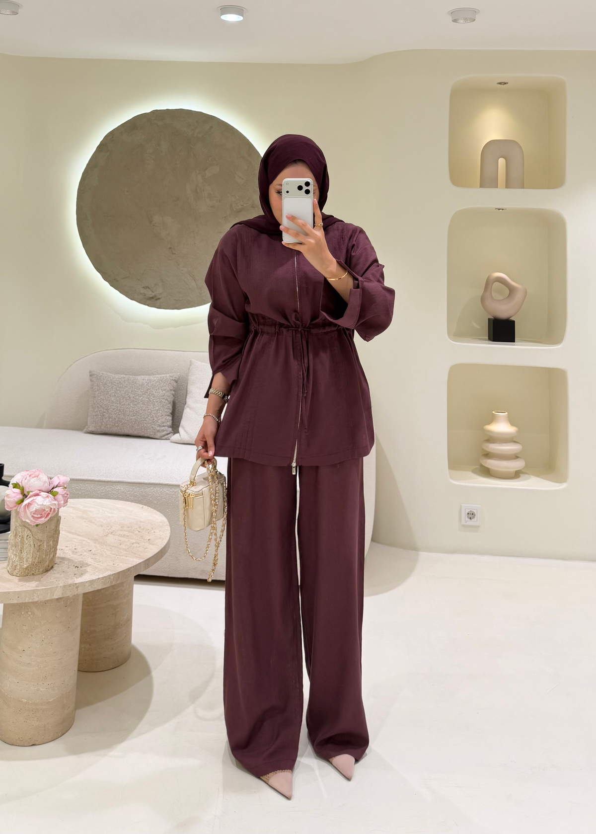 Miori Keten Takım Bordo