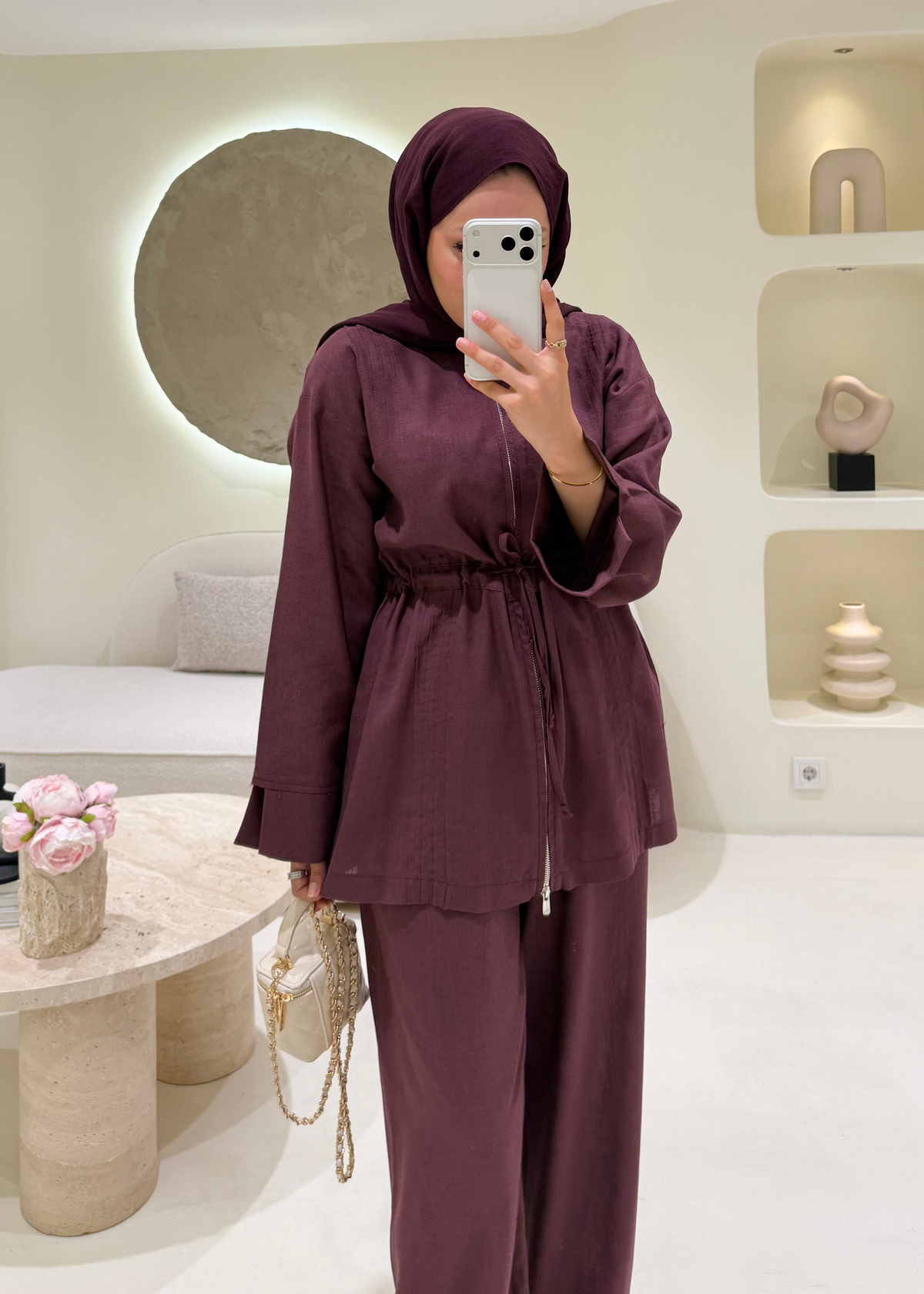 Miori Keten Takım Bordo