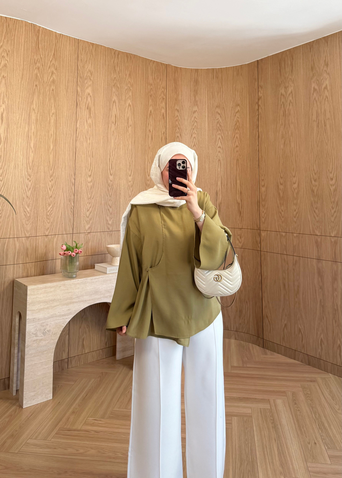 Miya Düğme Detaylı Gömlek Olive