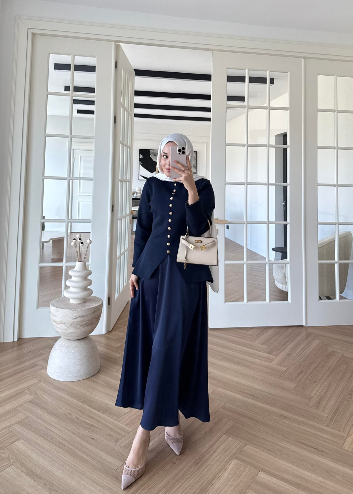 Moi Çelik Örme Hırka Lacivert