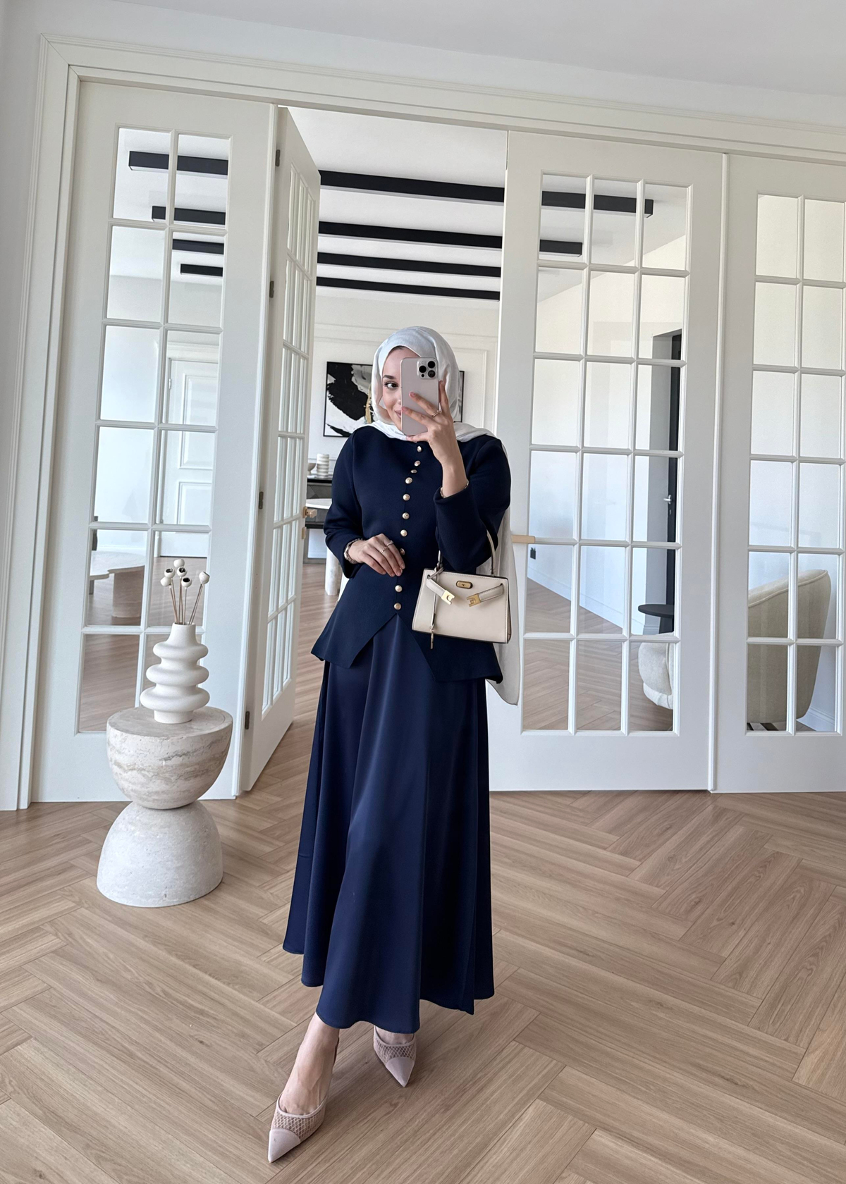 Moi Çelik Örme Hırka Lacivert