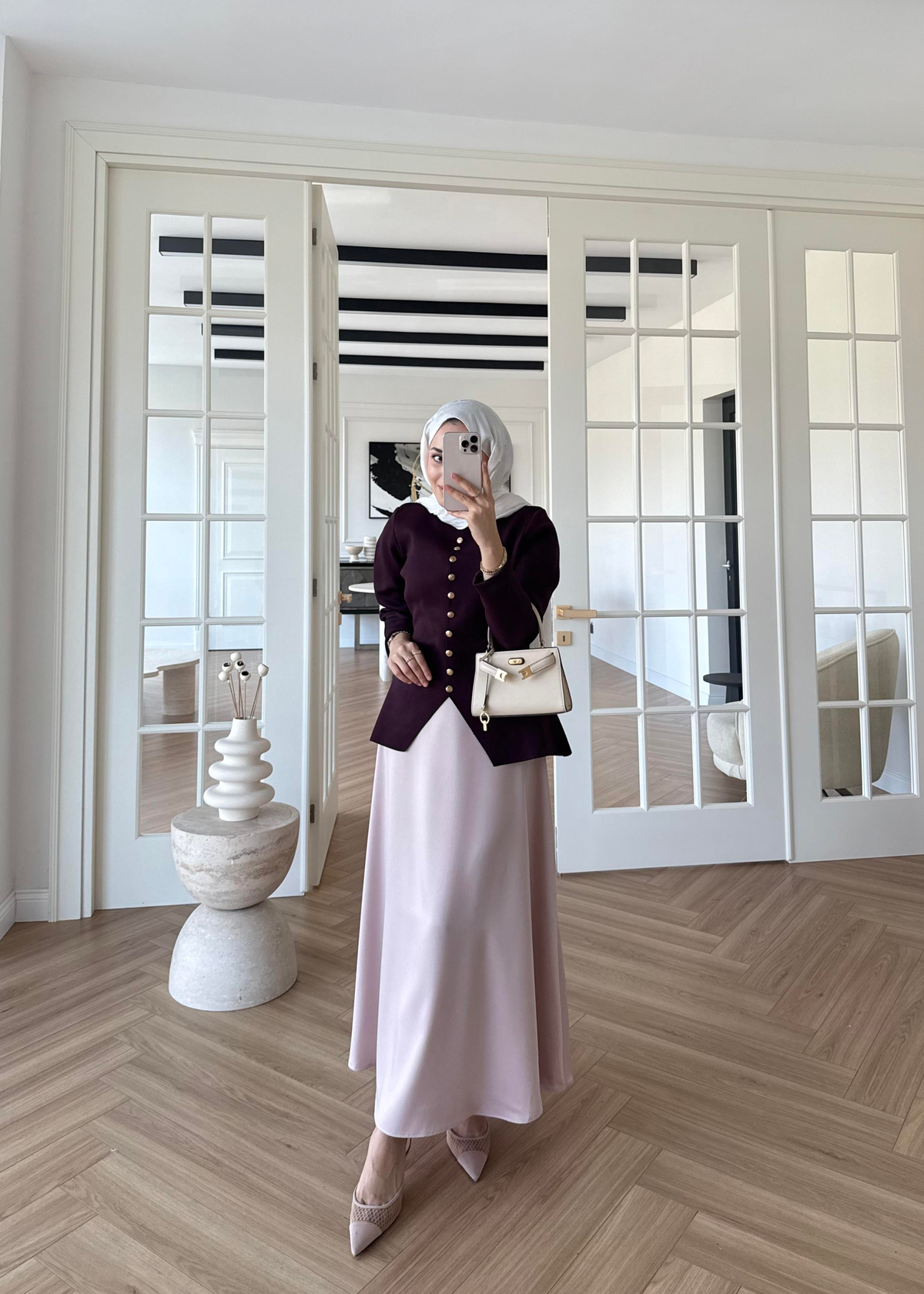 Moi Çelik Örme Hırka Mürdüm