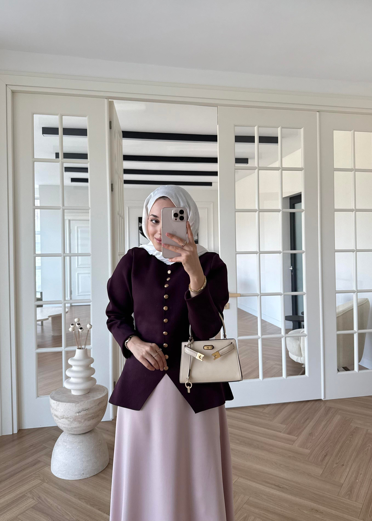 Moi Çelik Örme Hırka Mürdüm