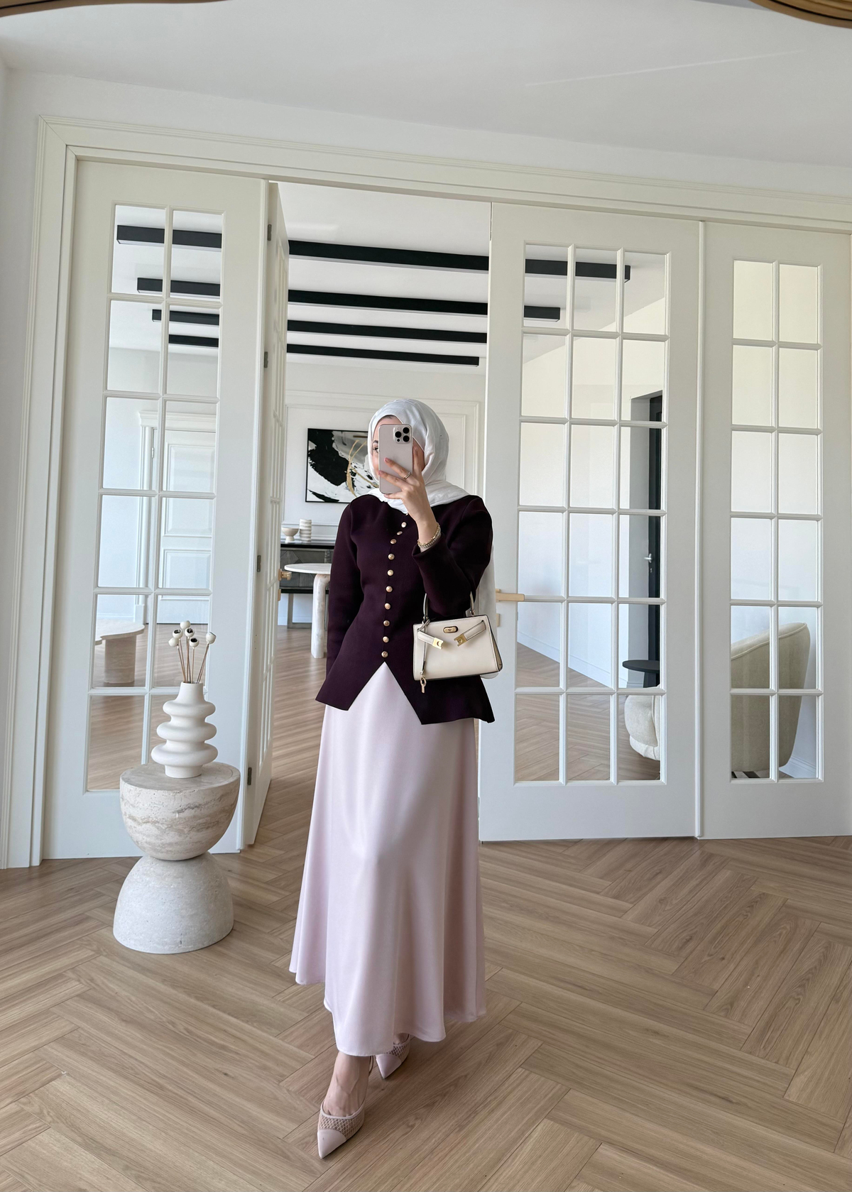 Moi Çelik Örme Hırka Mürdüm