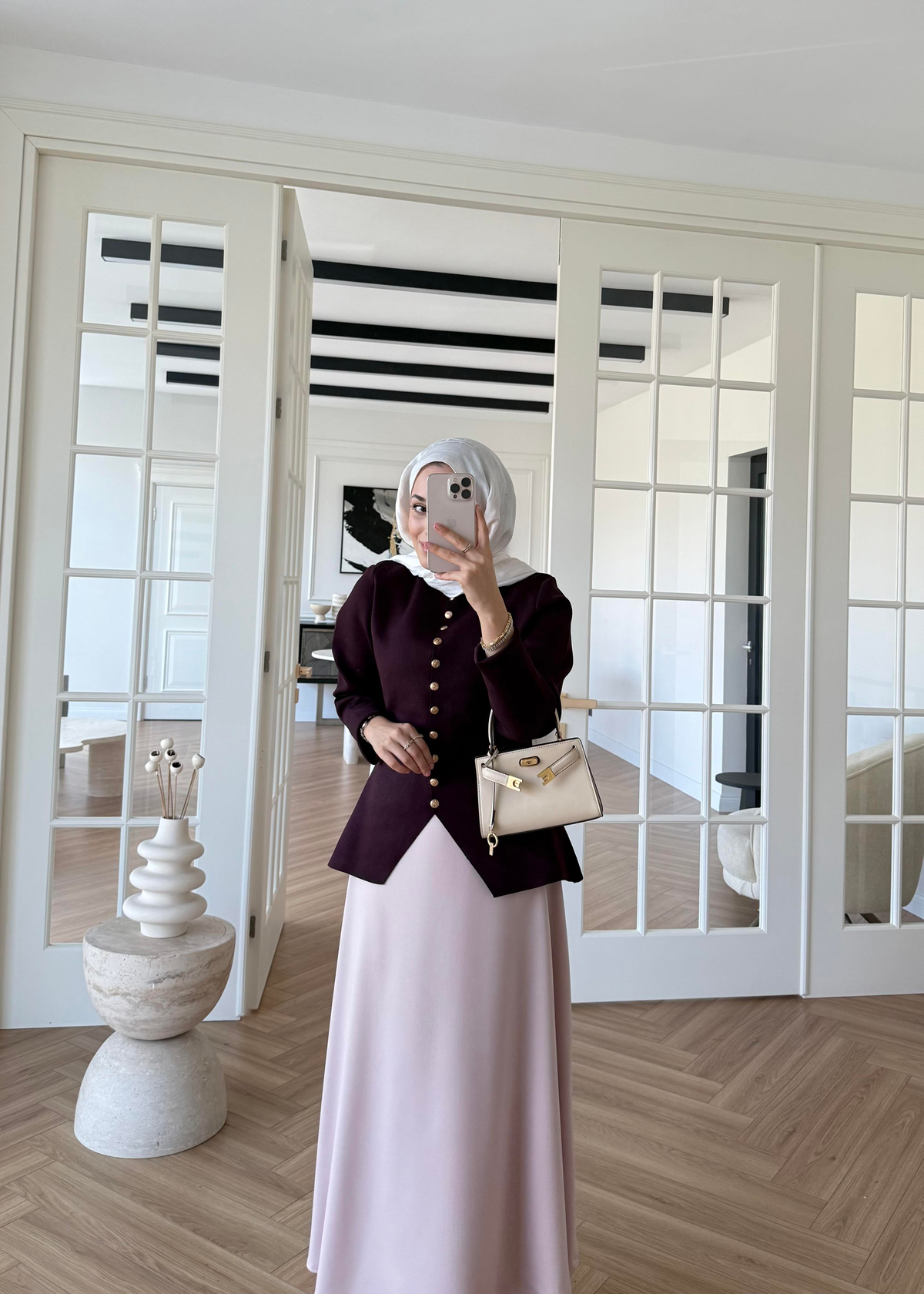 Moi Çelik Örme Hırka Mürdüm