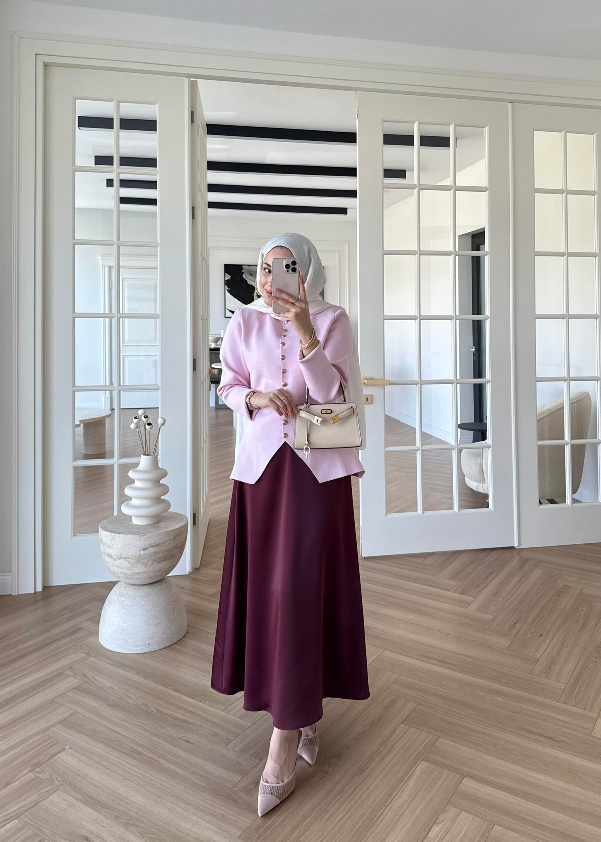 Moi Çelik Örme Hırka Pembe