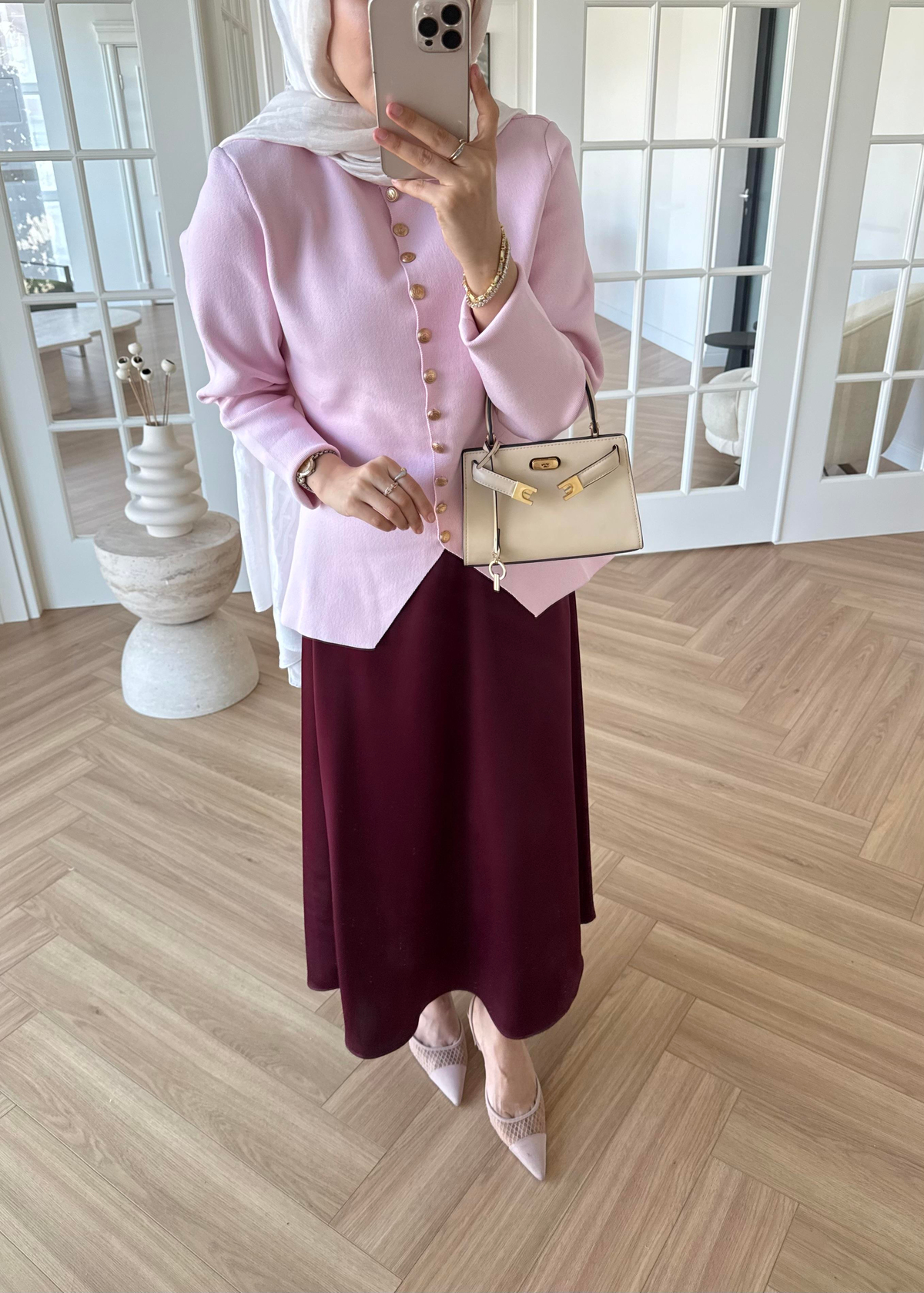 Moi Çelik Örme Hırka Pembe