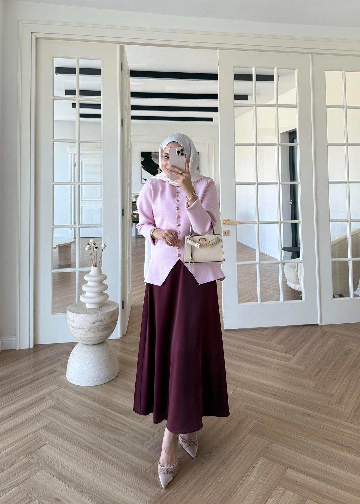 Moi Çelik Örme Hırka Pembe