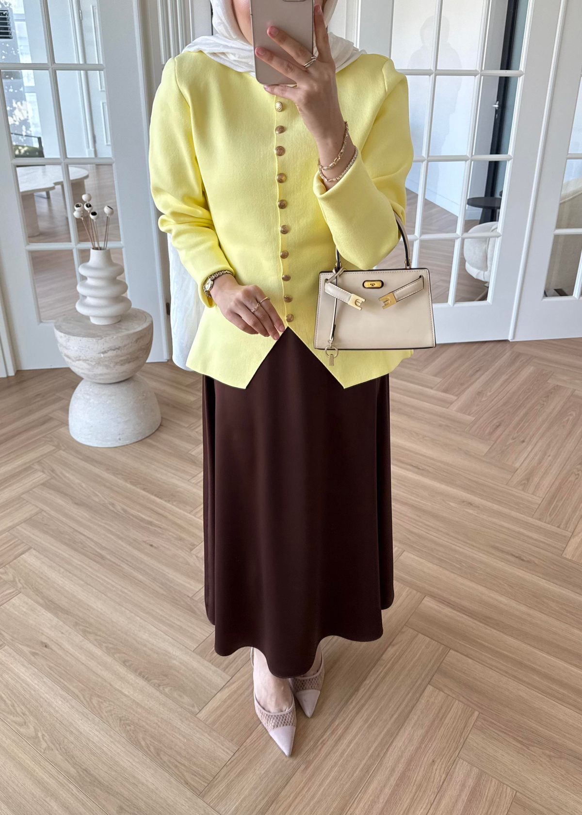 Moi Çelik Örme Hırka Sarı