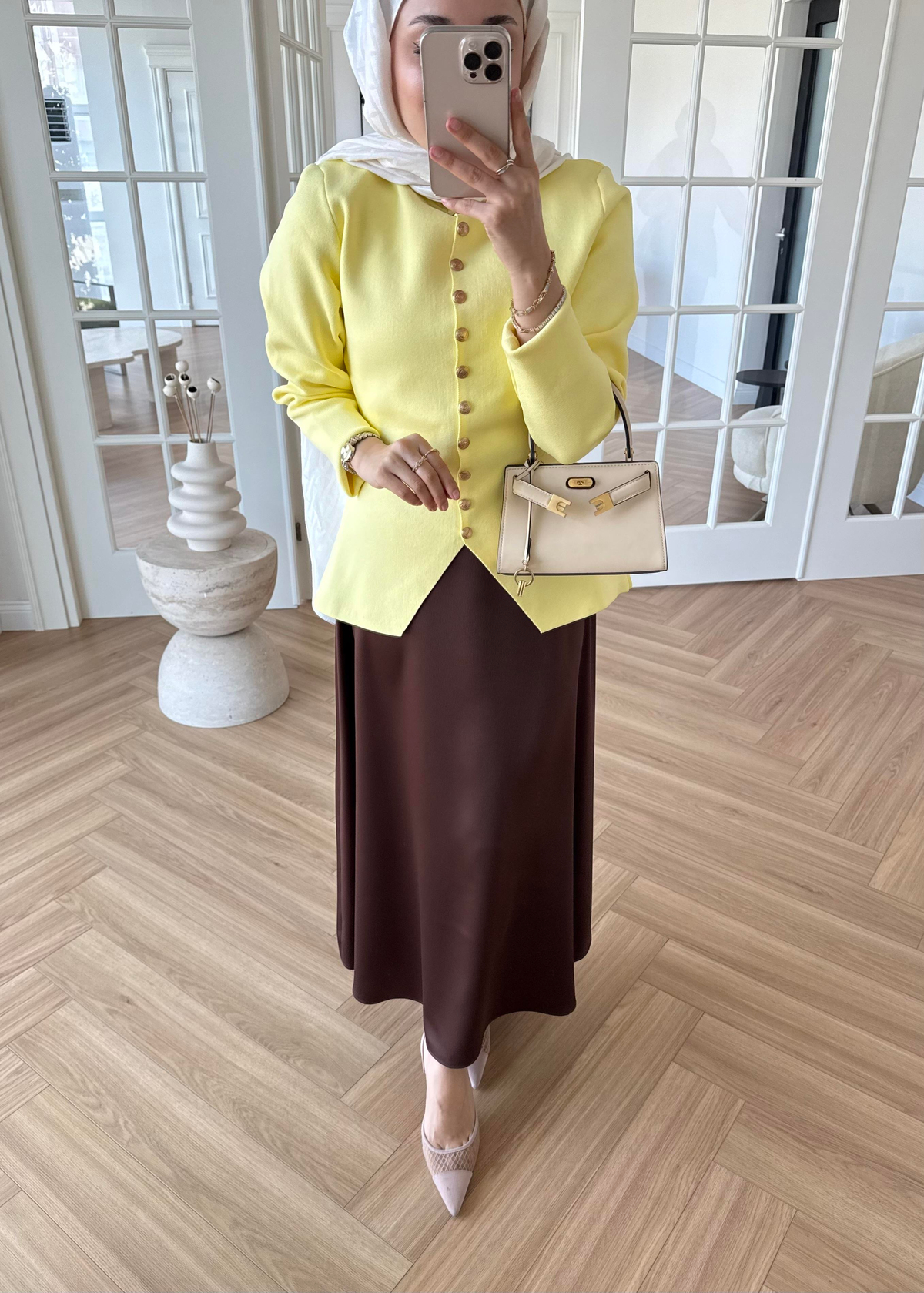 Moi Çelik Örme Hırka Sarı