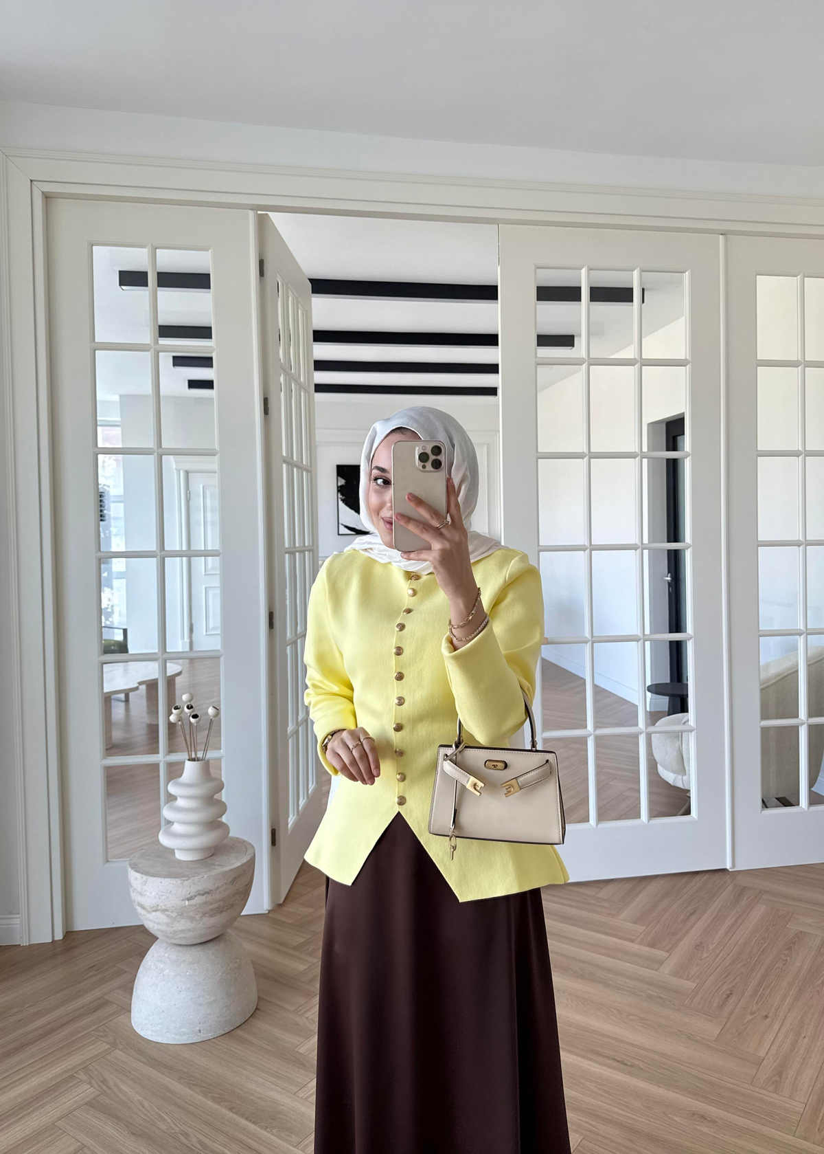 Moi Çelik Örme Hırka Sarı