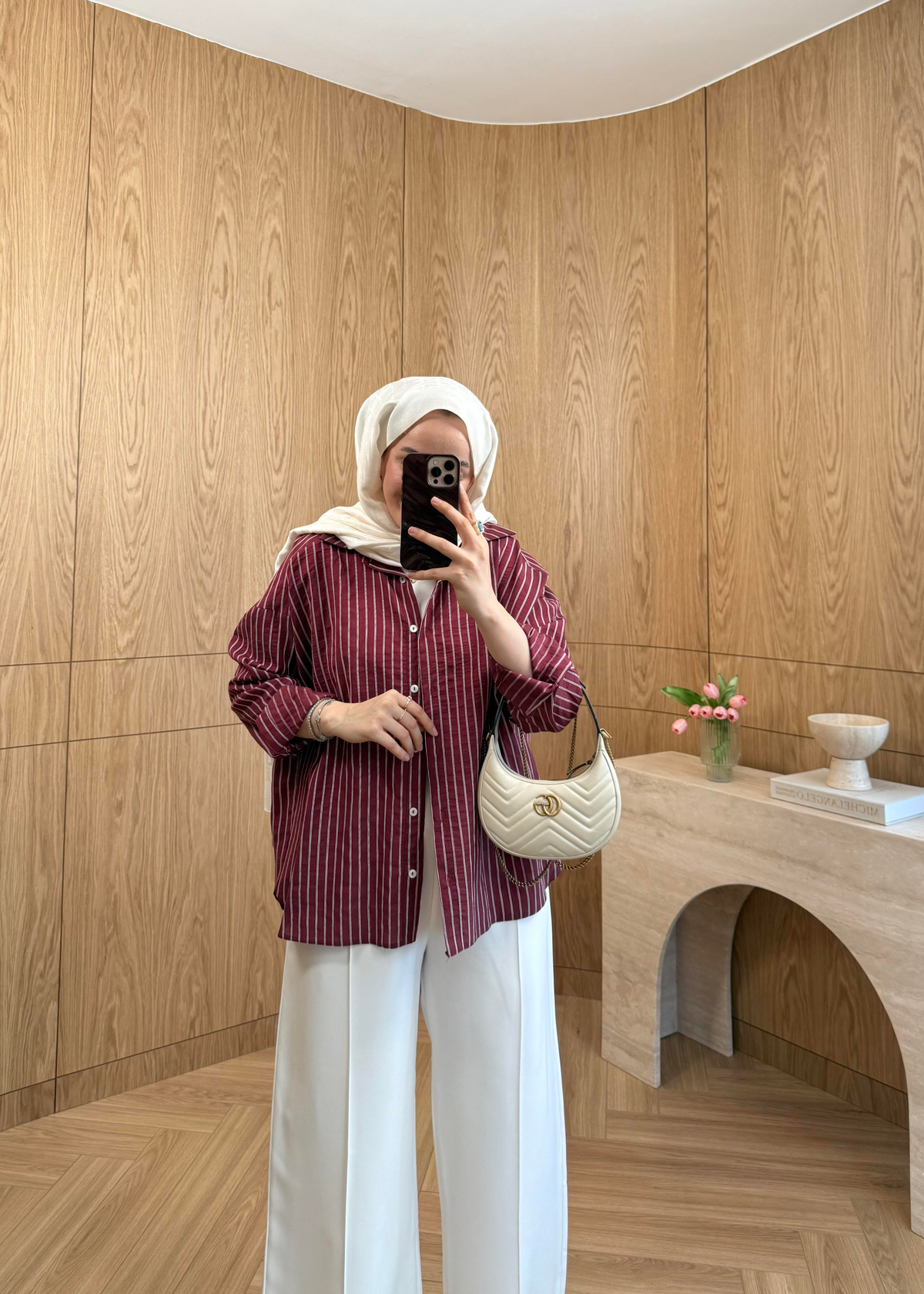 Nora Modal Oversize Gömlek Bordo