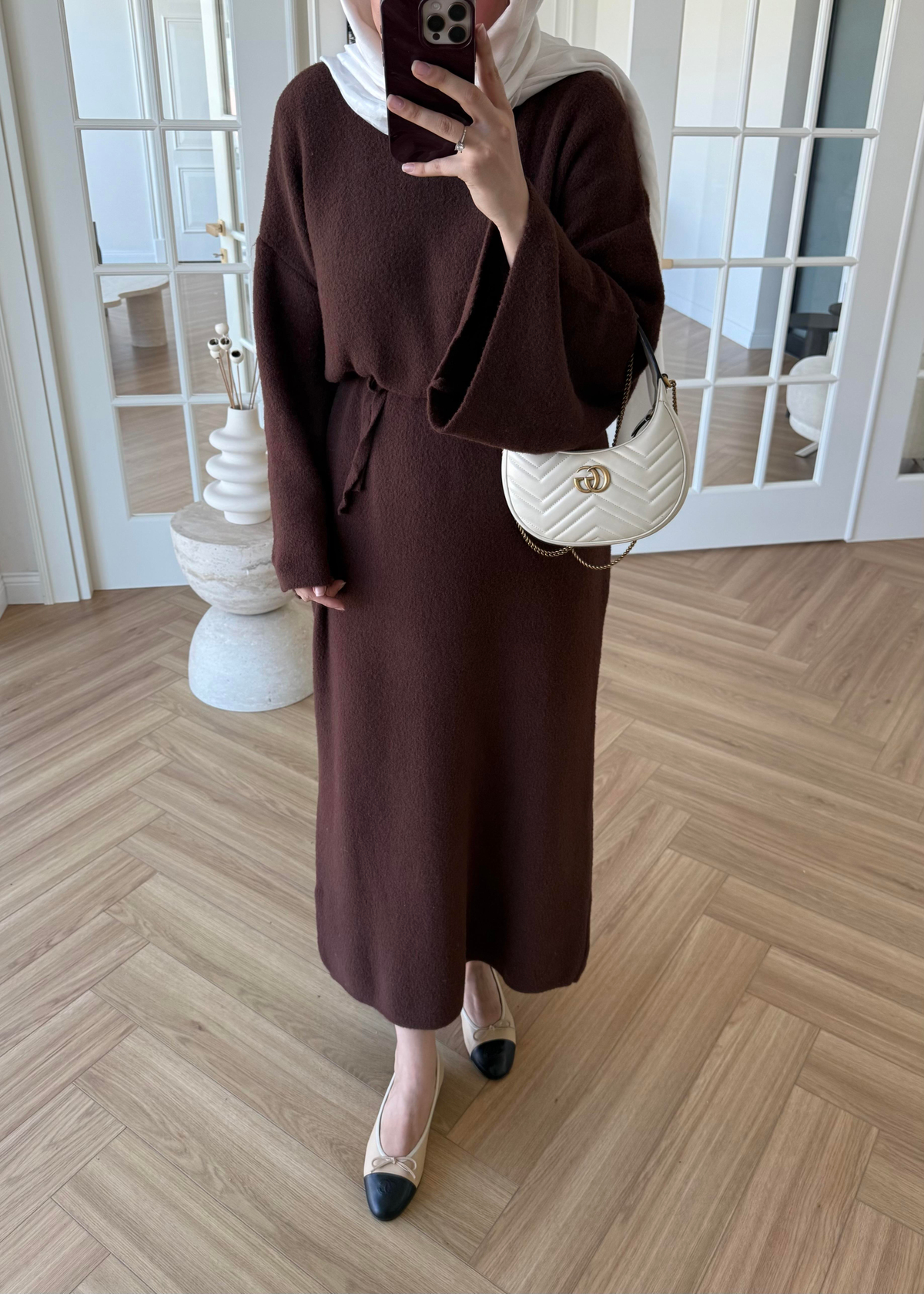 Orya Yumoş Elbise Kahverengi