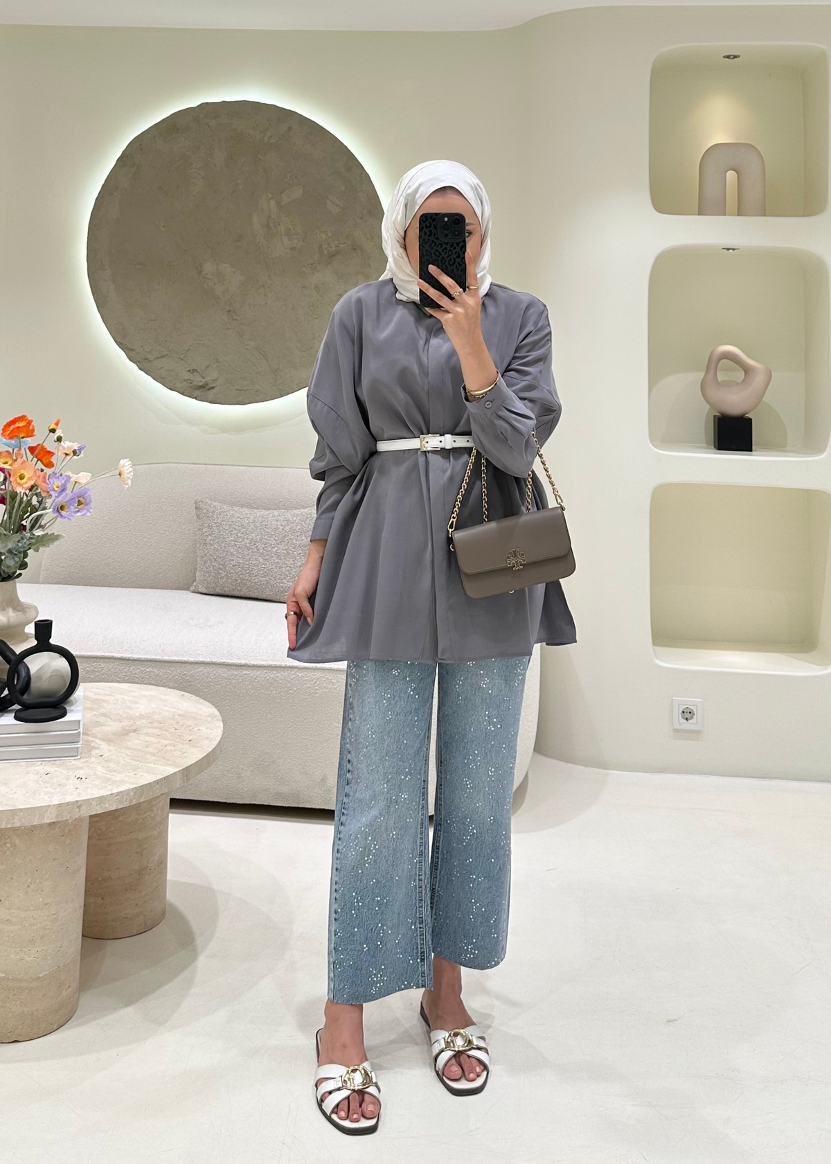 Oversize Tensel Gömlek Anrasit 