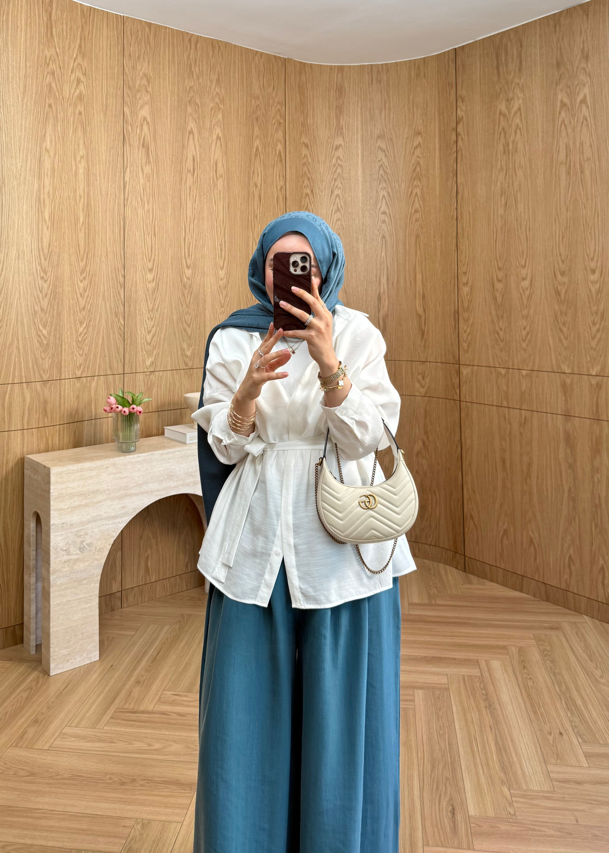 Oversize Tensel Gömlek Ekru 