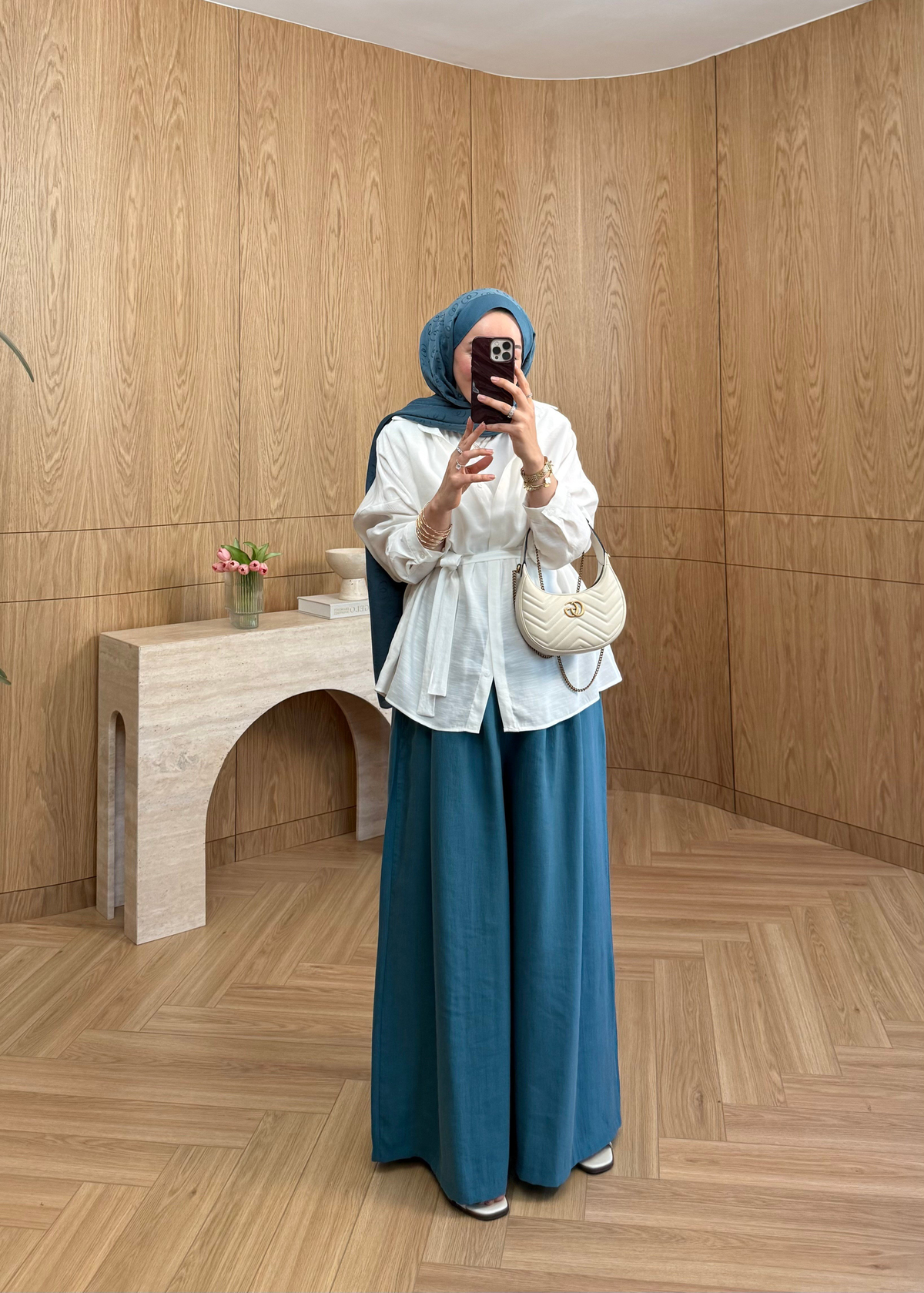 Oversize Tensel Gömlek Ekru 