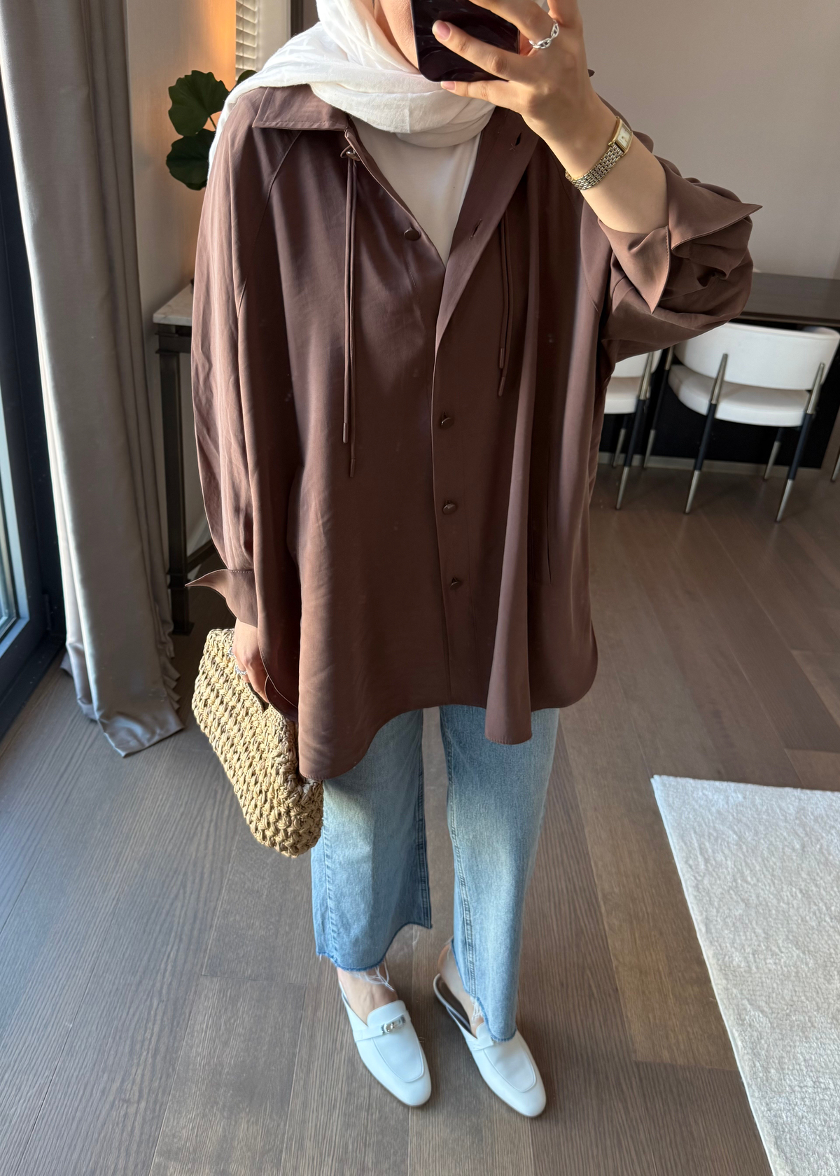 Oversize Tensel Modal Gömlek