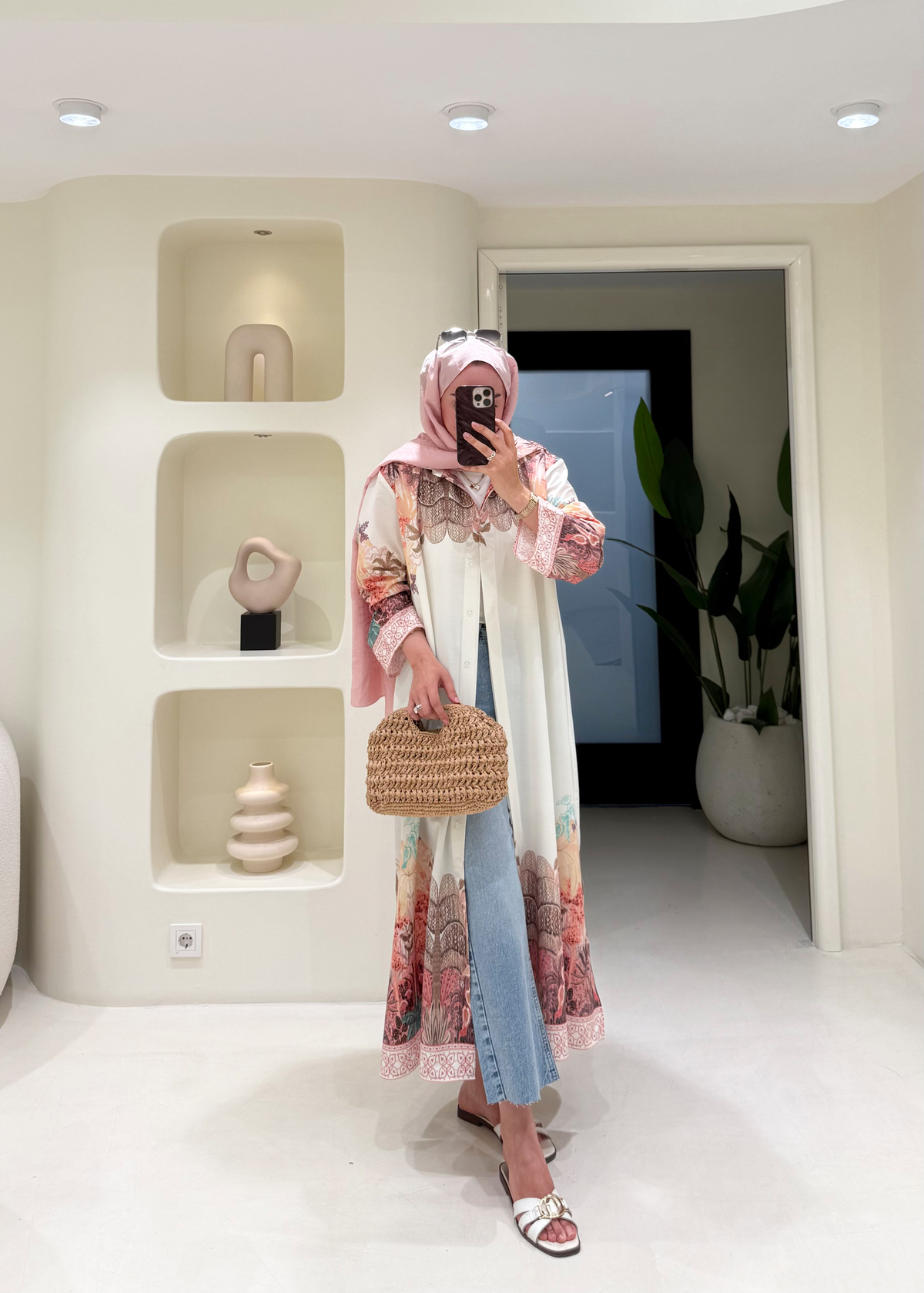 Palmera Yırtmaçlı Gömlek Elbise