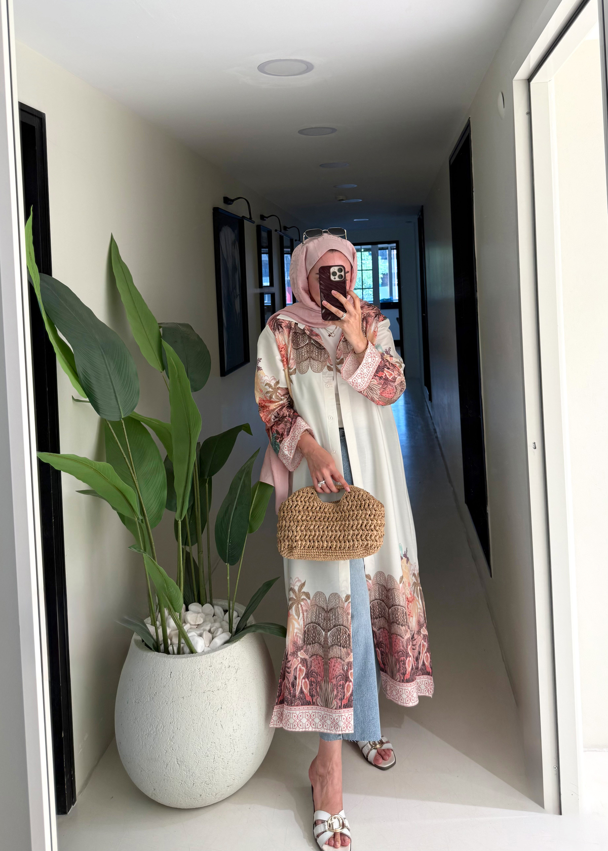 Palmera Yırtmaçlı Gömlek Elbise