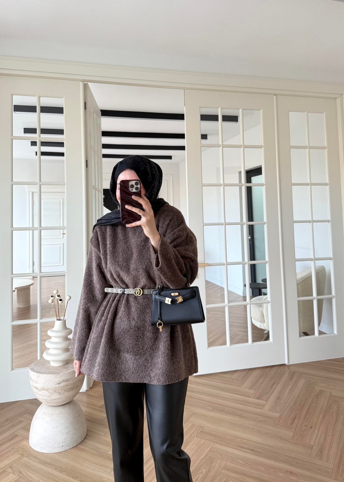 Pamuk Dokulu Kazak Kahverengi