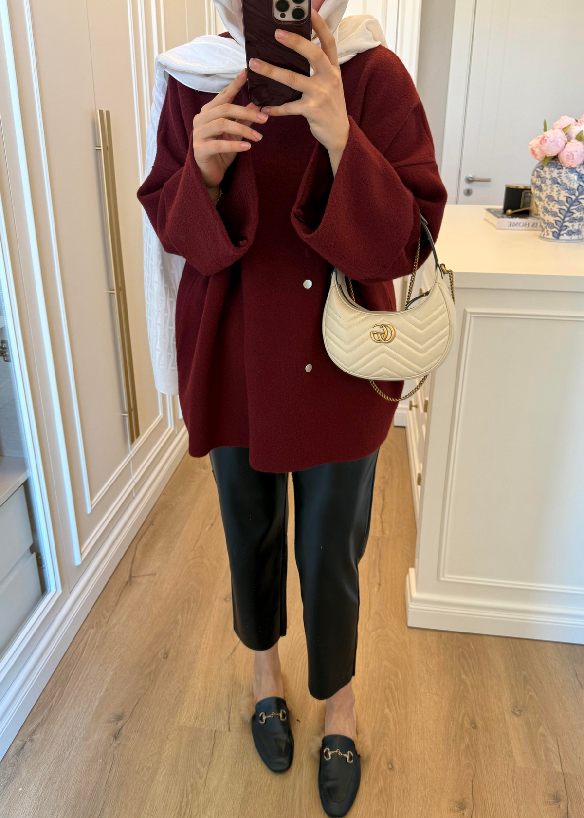 Parla Angora Hırka Bordo