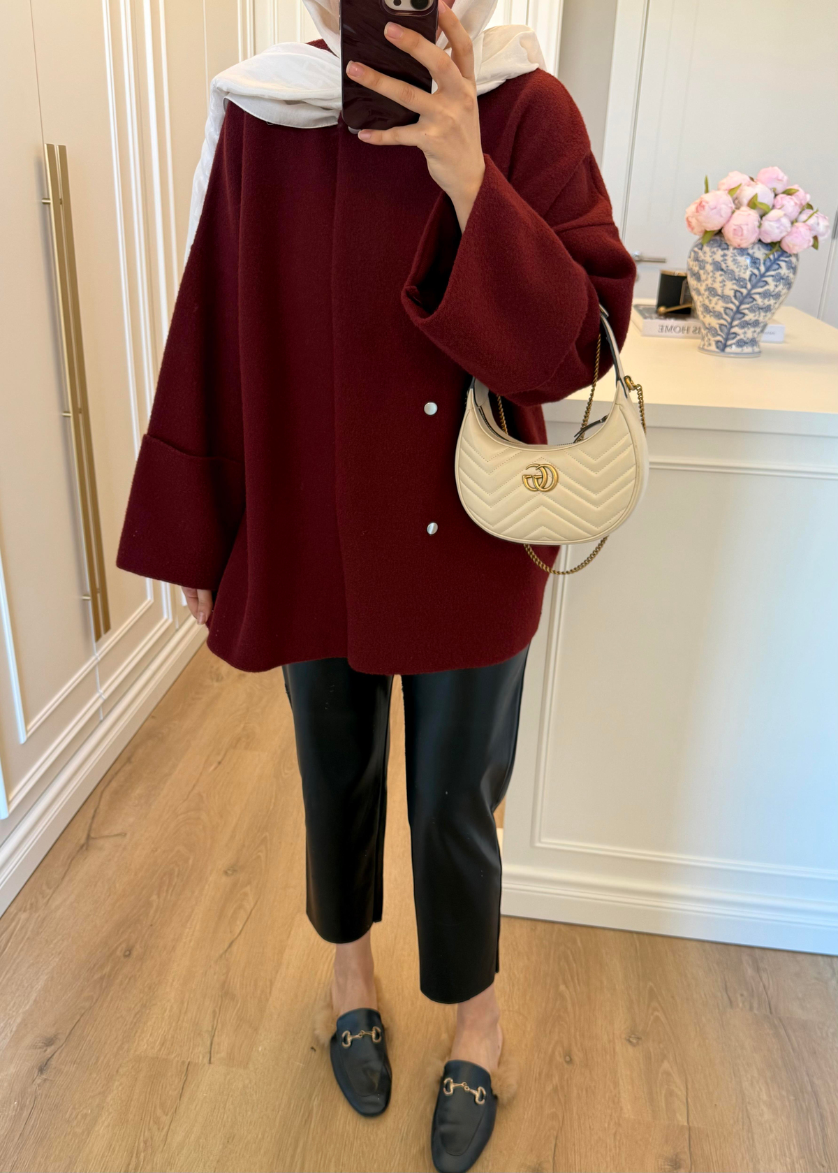 Parla Angora Hırka Bordo