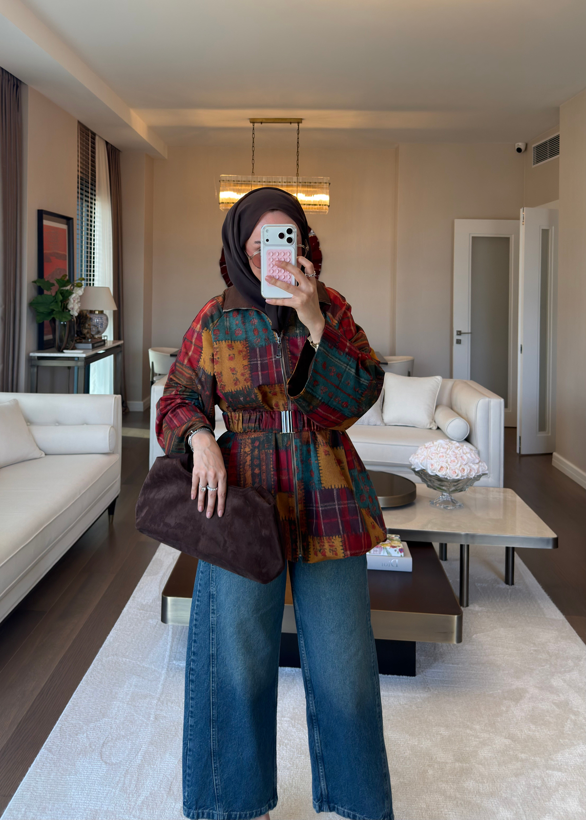 Patchwork Desen Trençkot