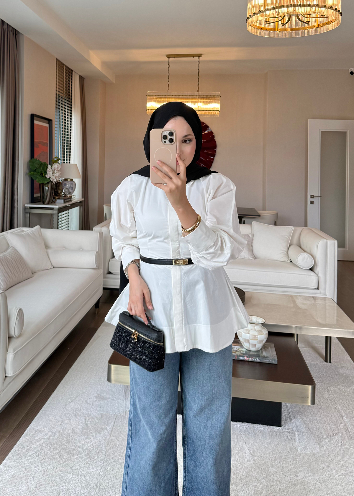 Peplum Oturan Gömlek Ekru