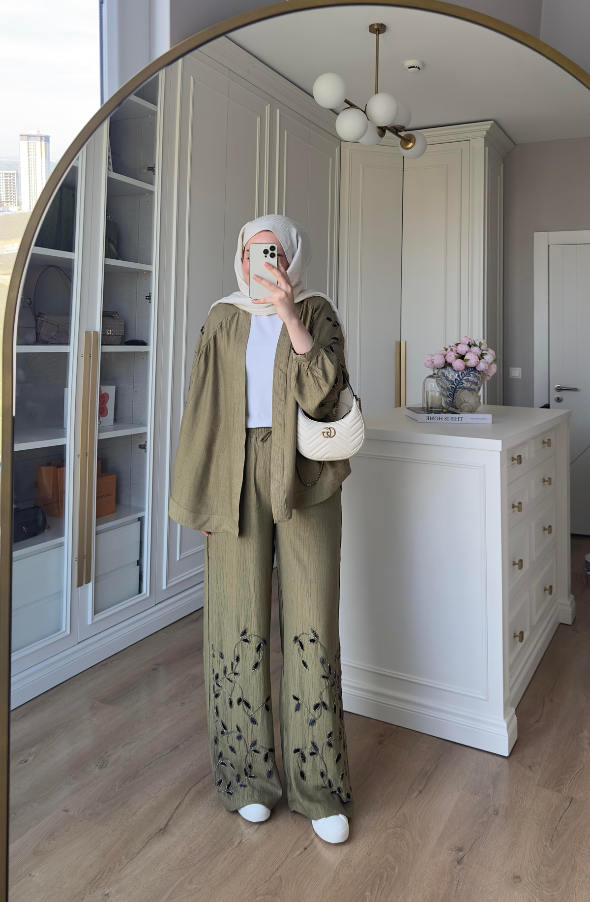 Premium El İşlemeli Pantolon Haki