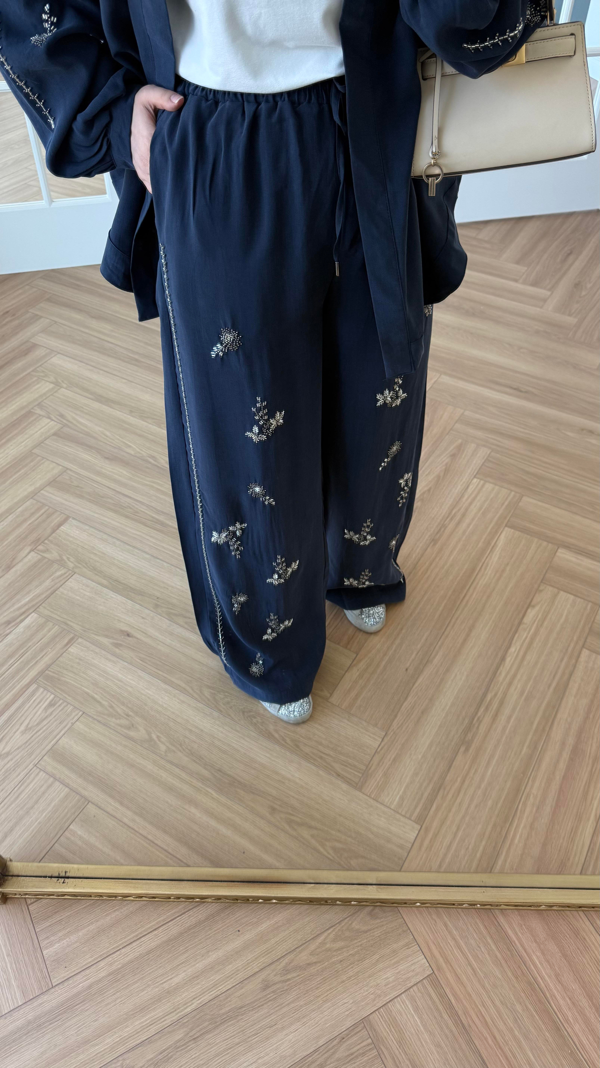 Premium El İşlemeli Pantolon Lacivert