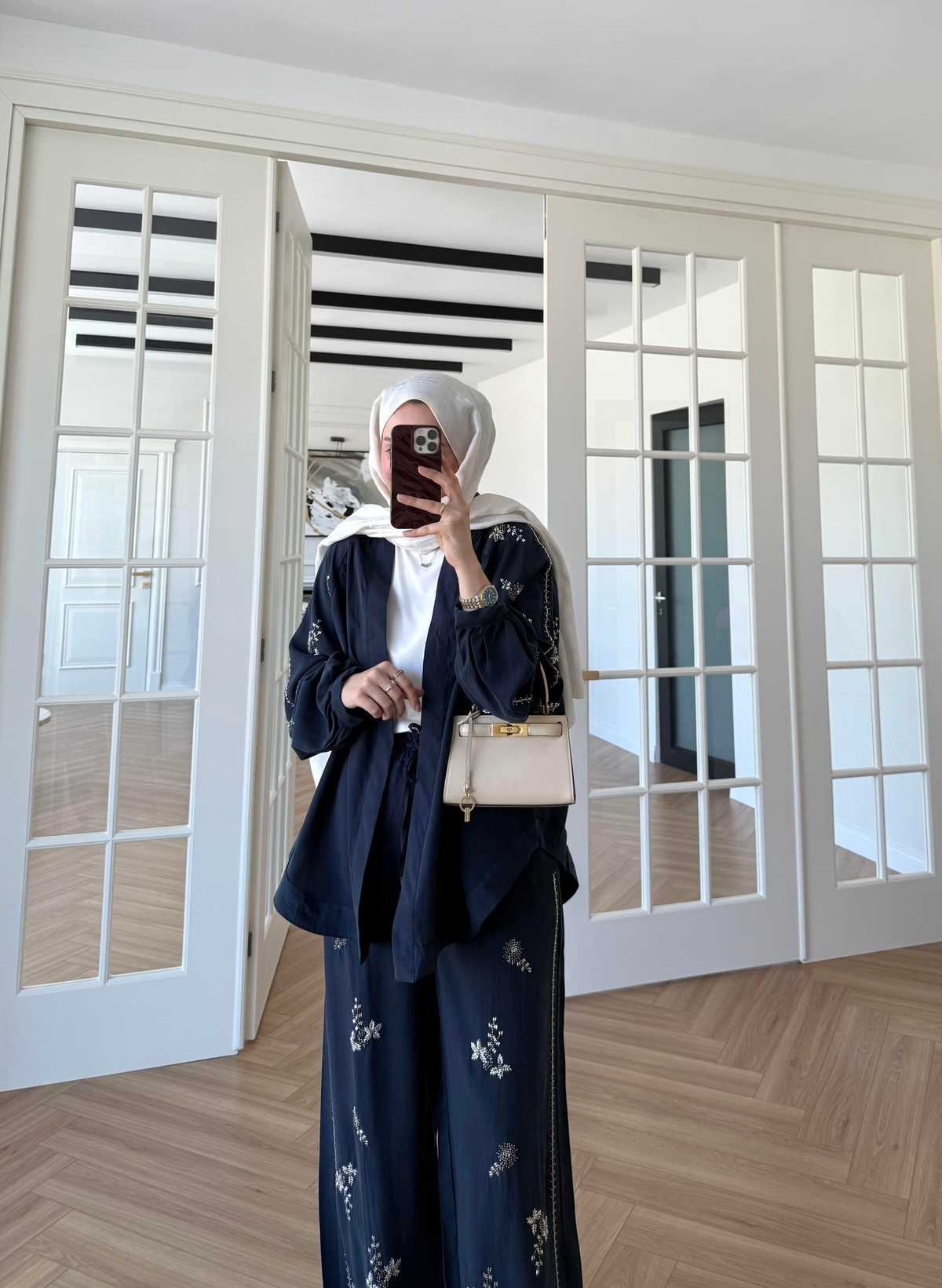 Premium El İşlemeli Pantolon Lacivert