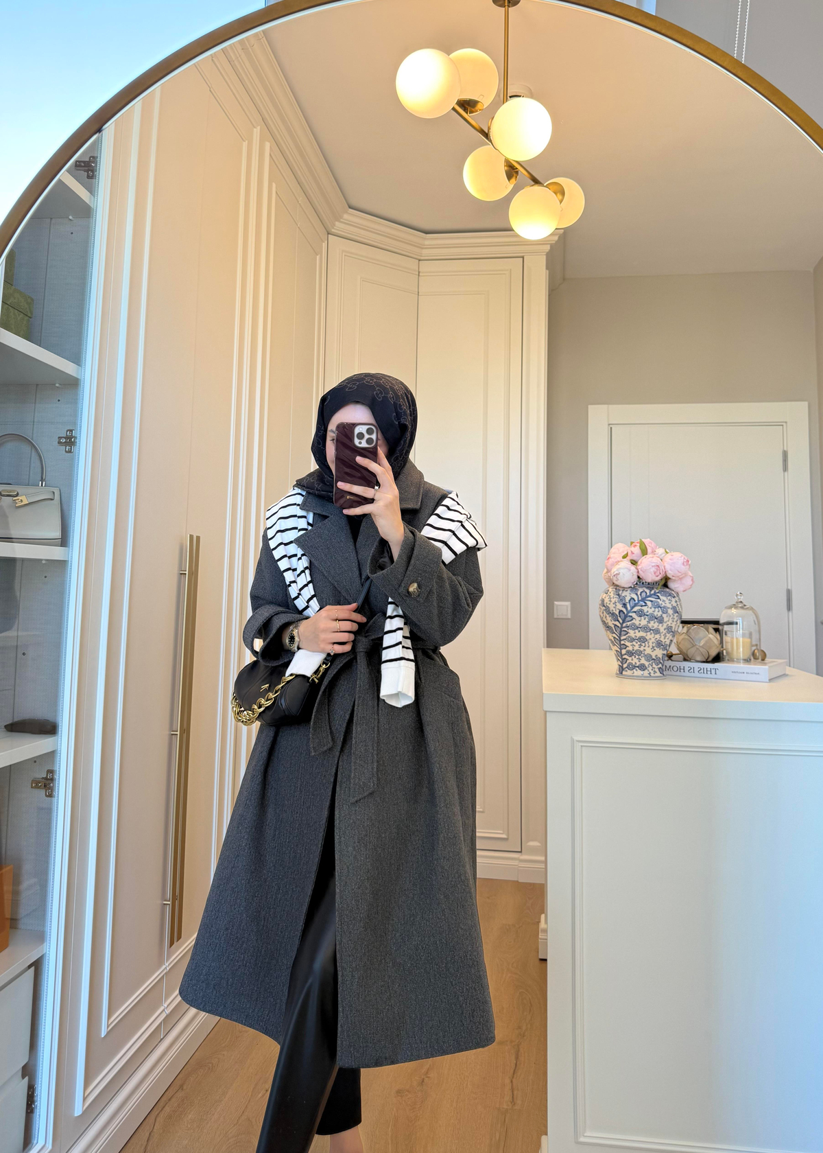 Premium Oversize Kaşe Kaban Antrasit