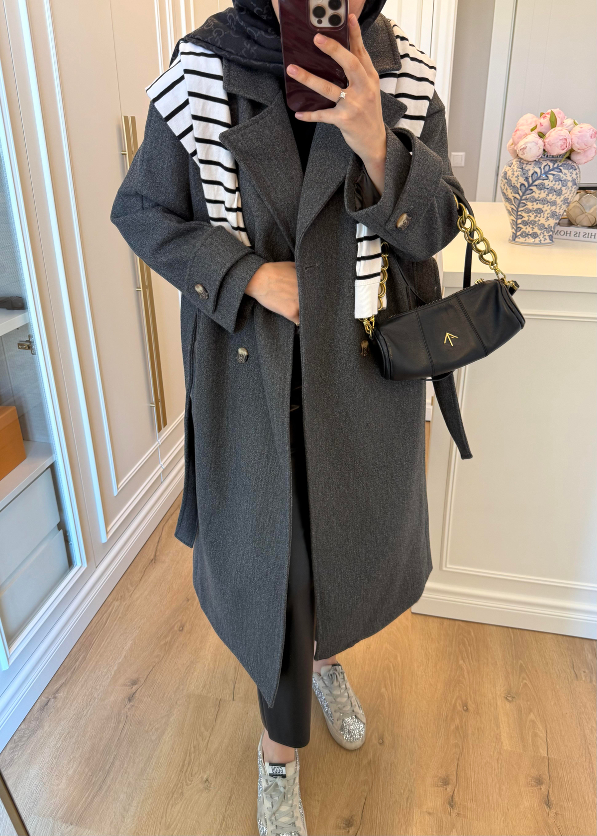 Premium Oversize Kaşe Kaban Antrasit